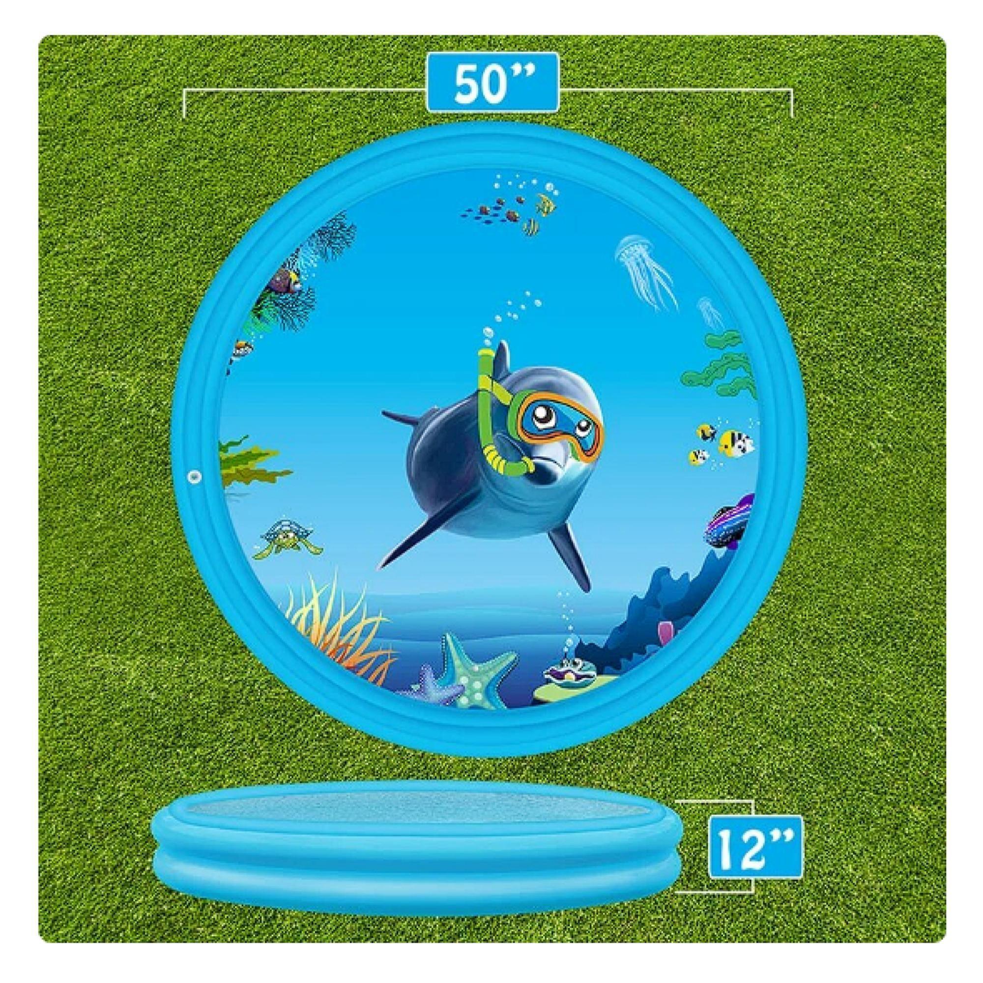 Piscina Inflable Lanza Agua Redonda 120x30cm Azul Infantil-3