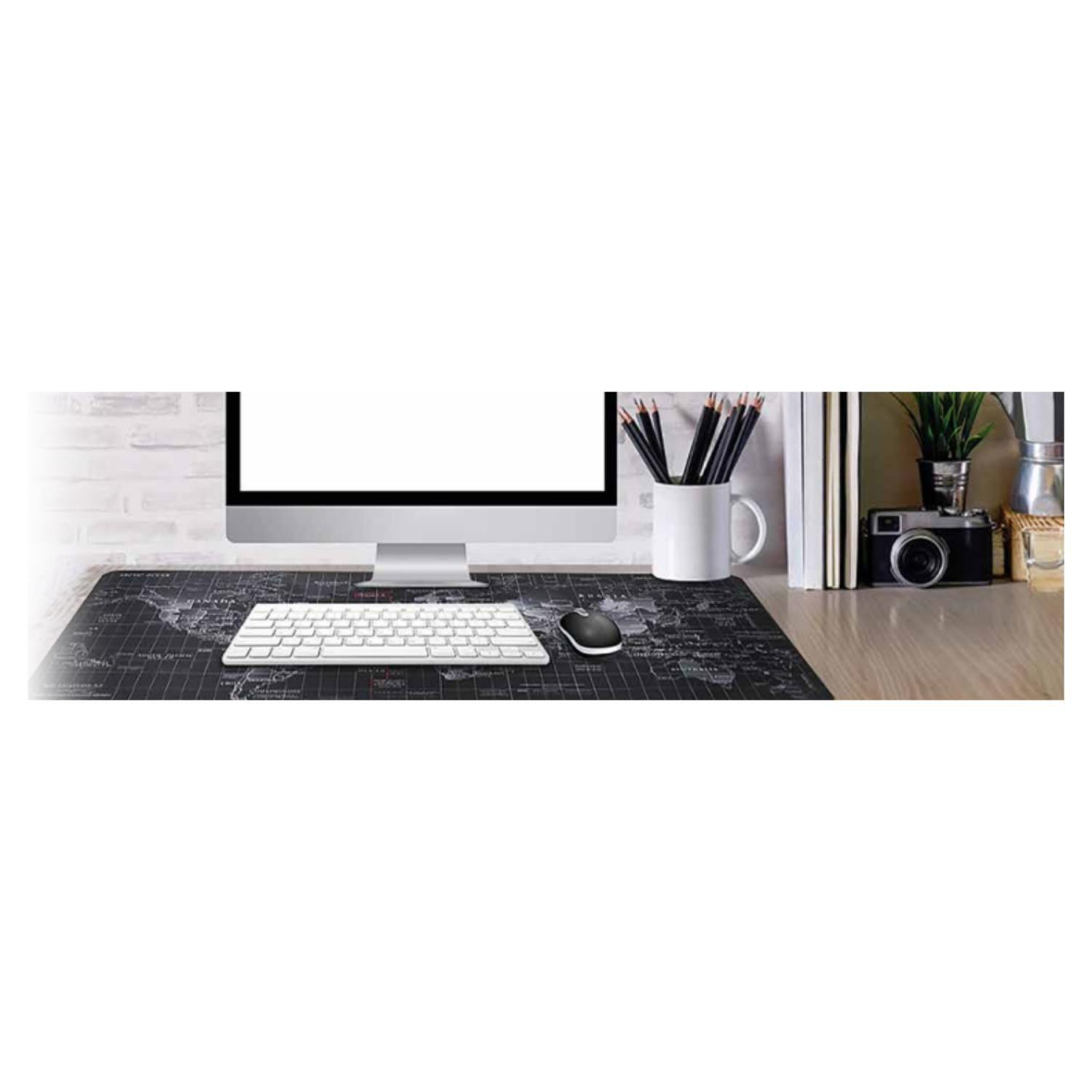 MousePad XXL 40x90Cm Mapa Mundo Negro Dblue-1