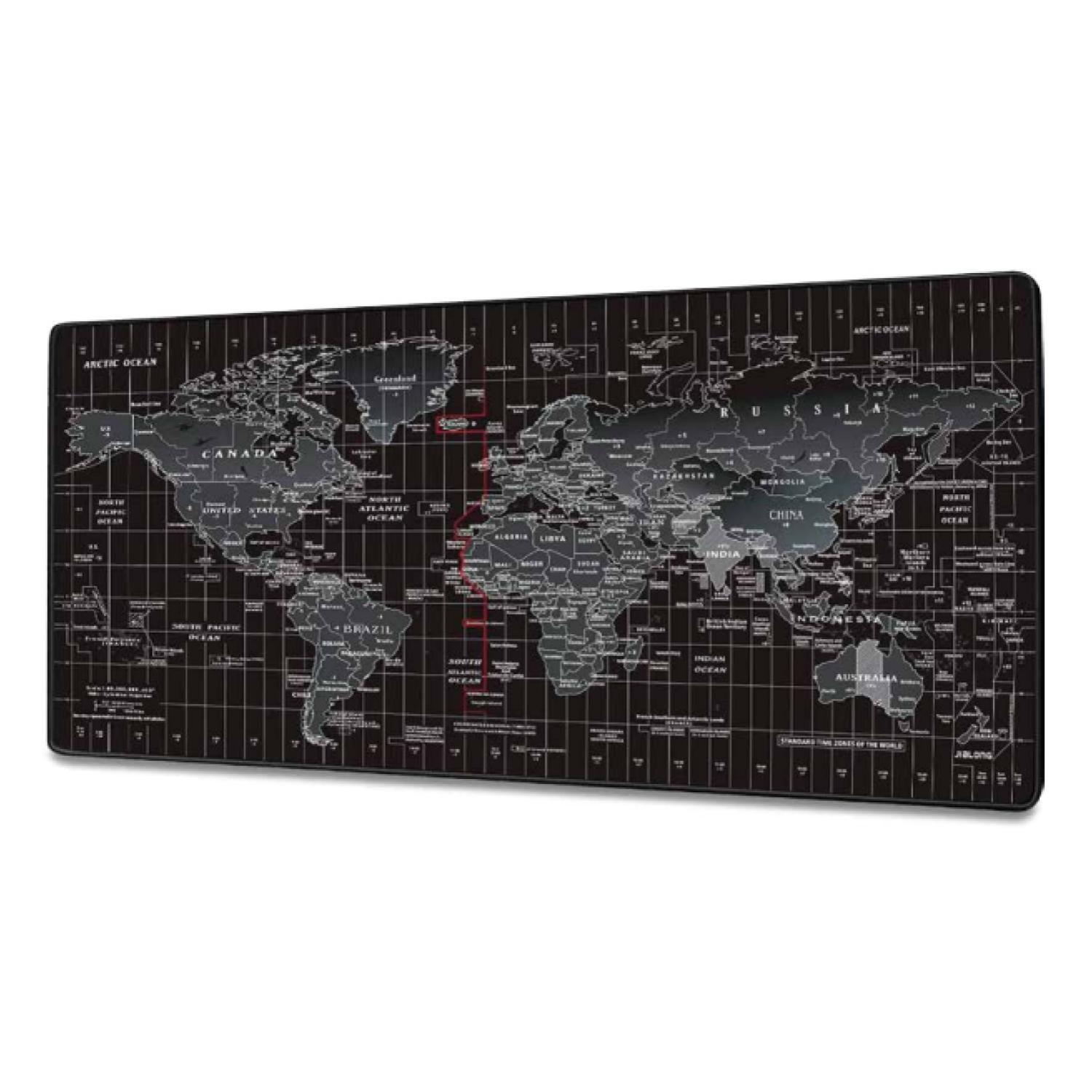 MousePad XXL 40x90Cm Mapa Mundo Negro Dblue-0