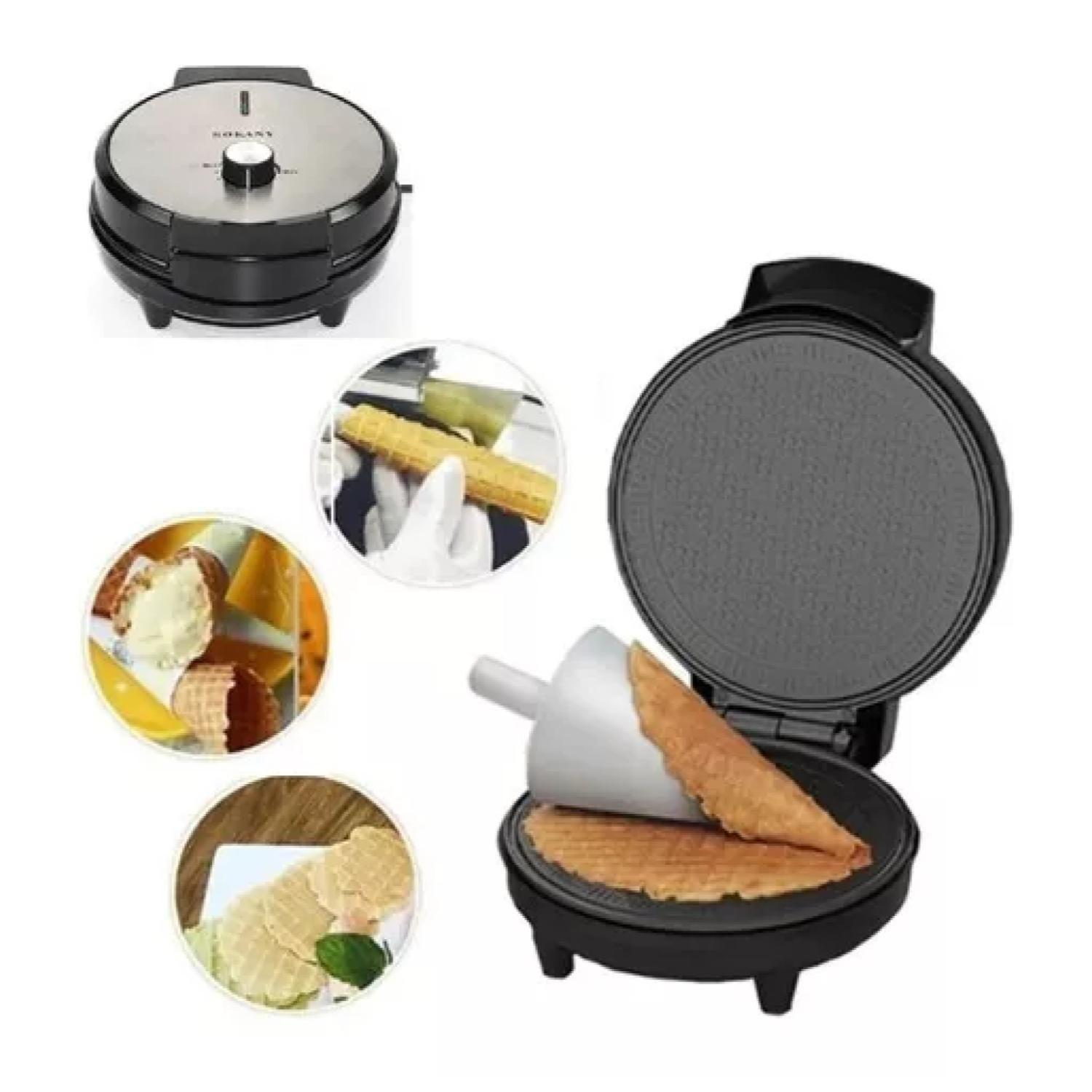 Maquina Para Waffles Y Conos 1000W Negro R2214 Raf-1