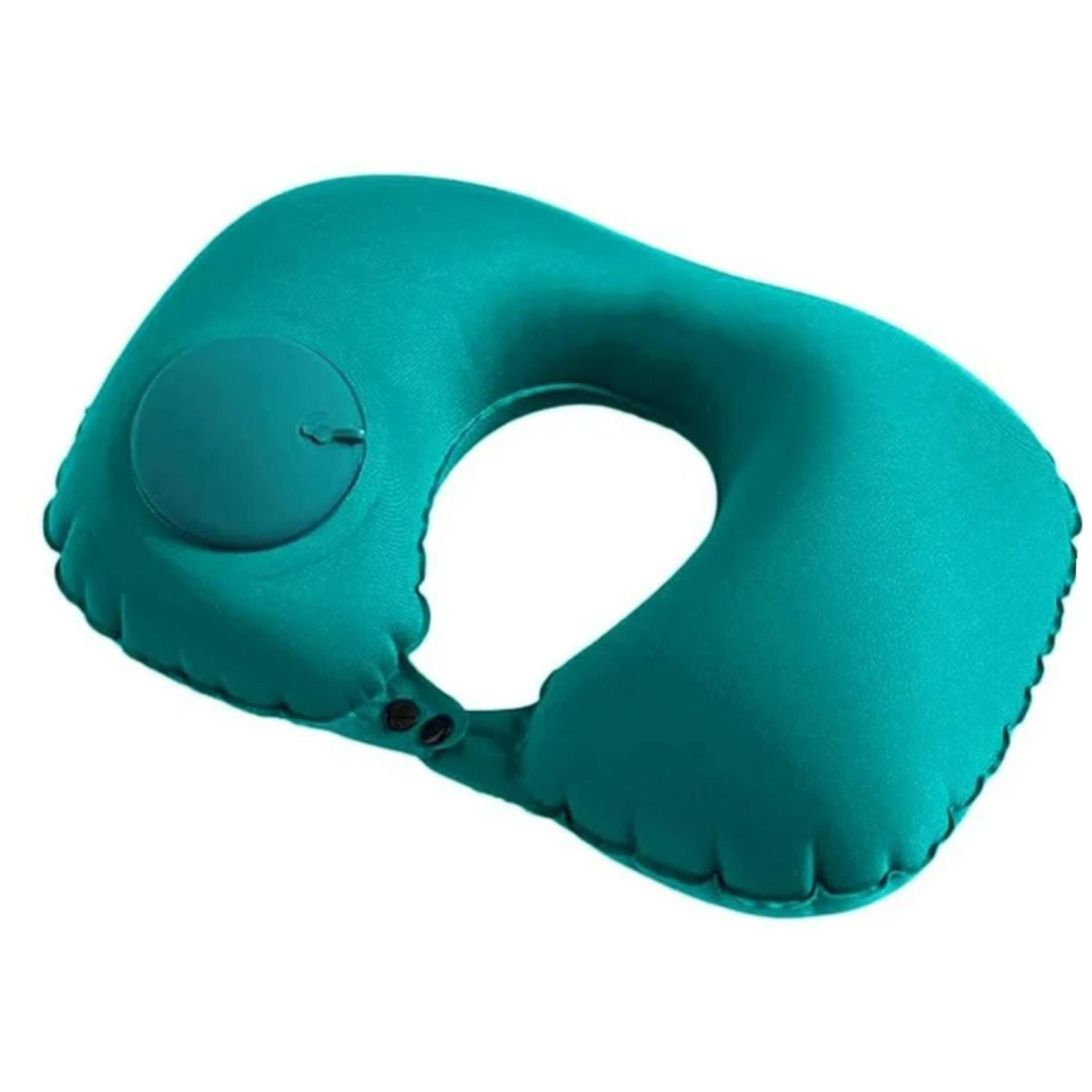 Almohada Cojin Inflable Para Viajes En Forma De U-0