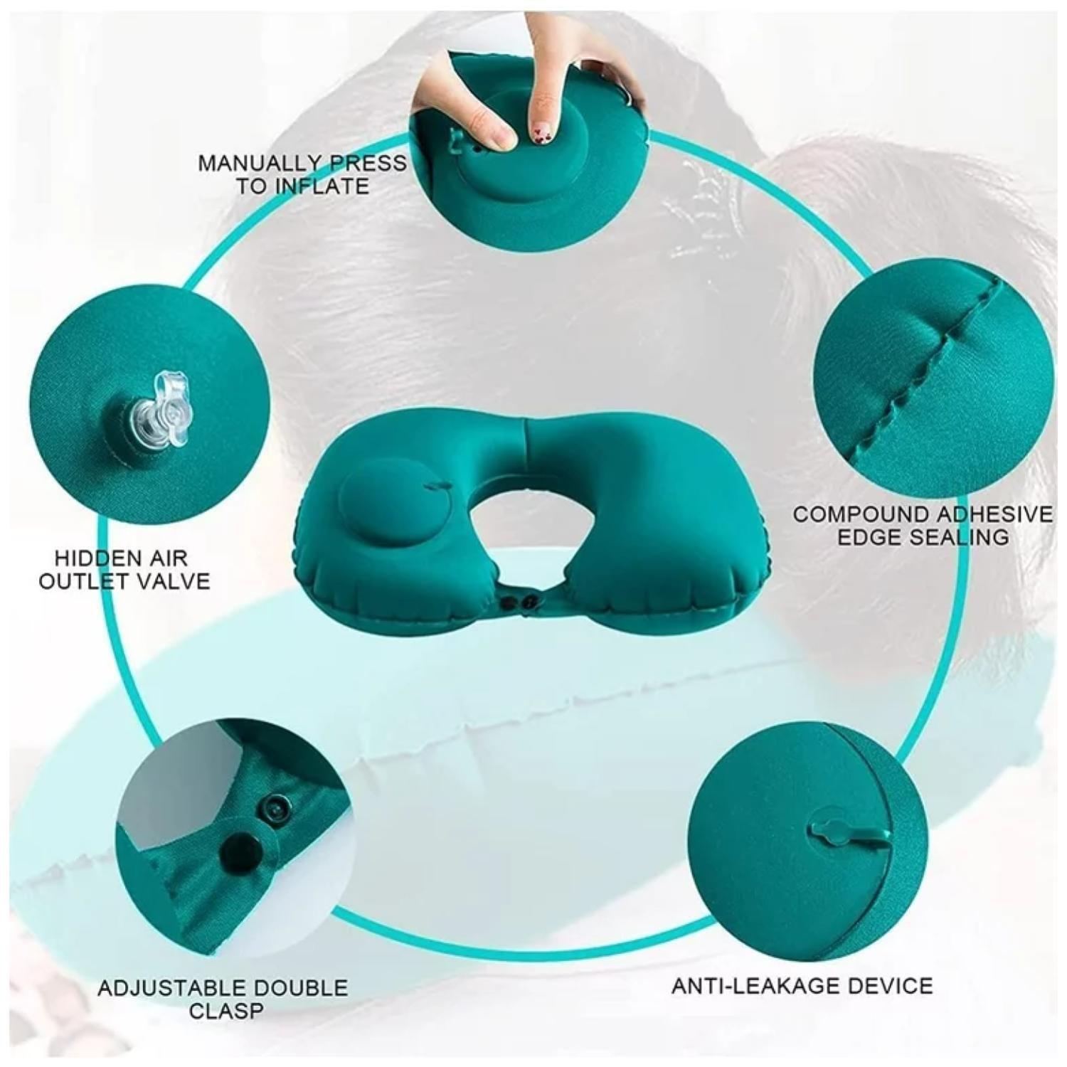 Almohada Cojin Inflable Para Viajes En Forma De U-1