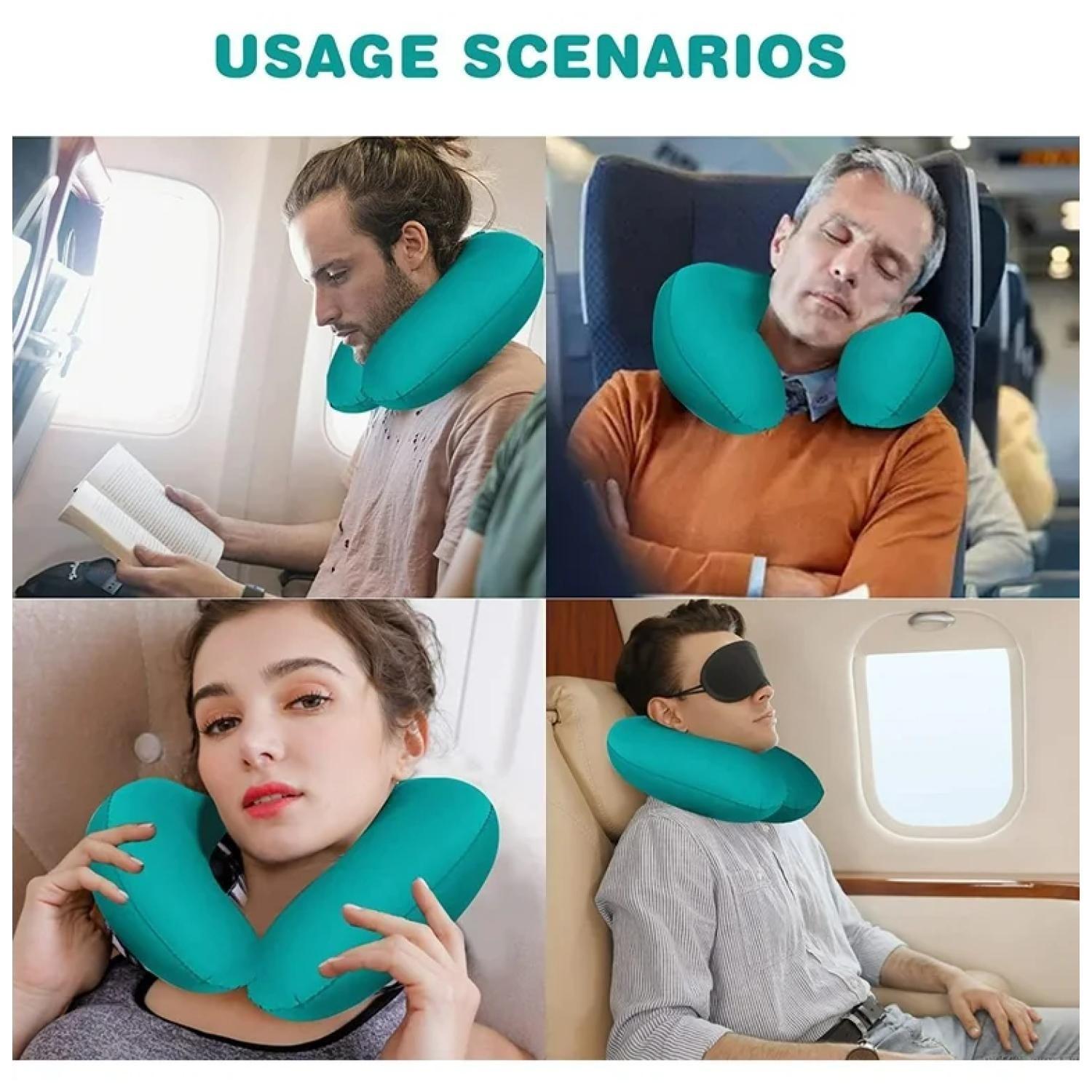 Almohada Cojin Inflable Para Viajes En Forma De U-2