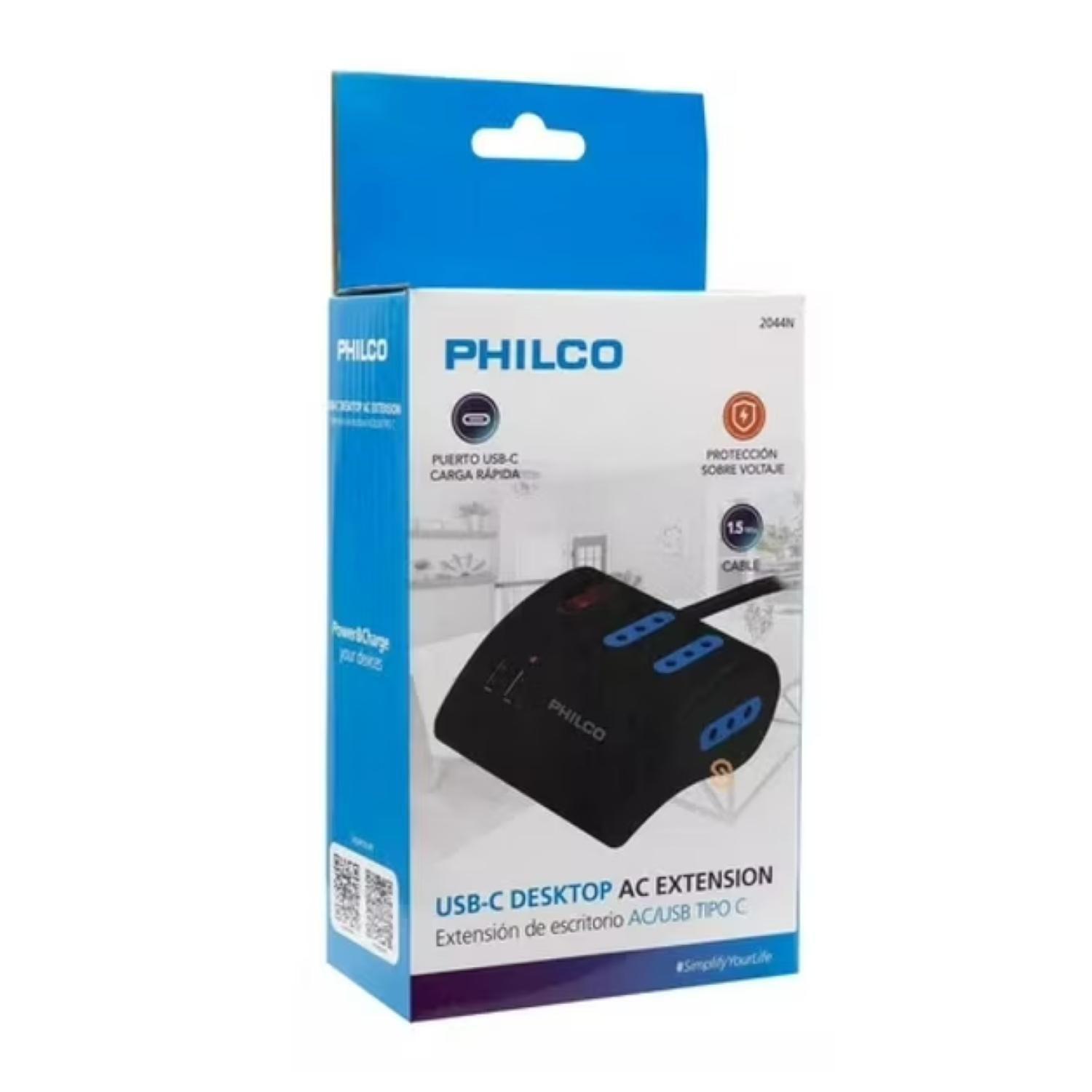 Zapatilla Alargador Extension De Escritorio USB C Negro-3