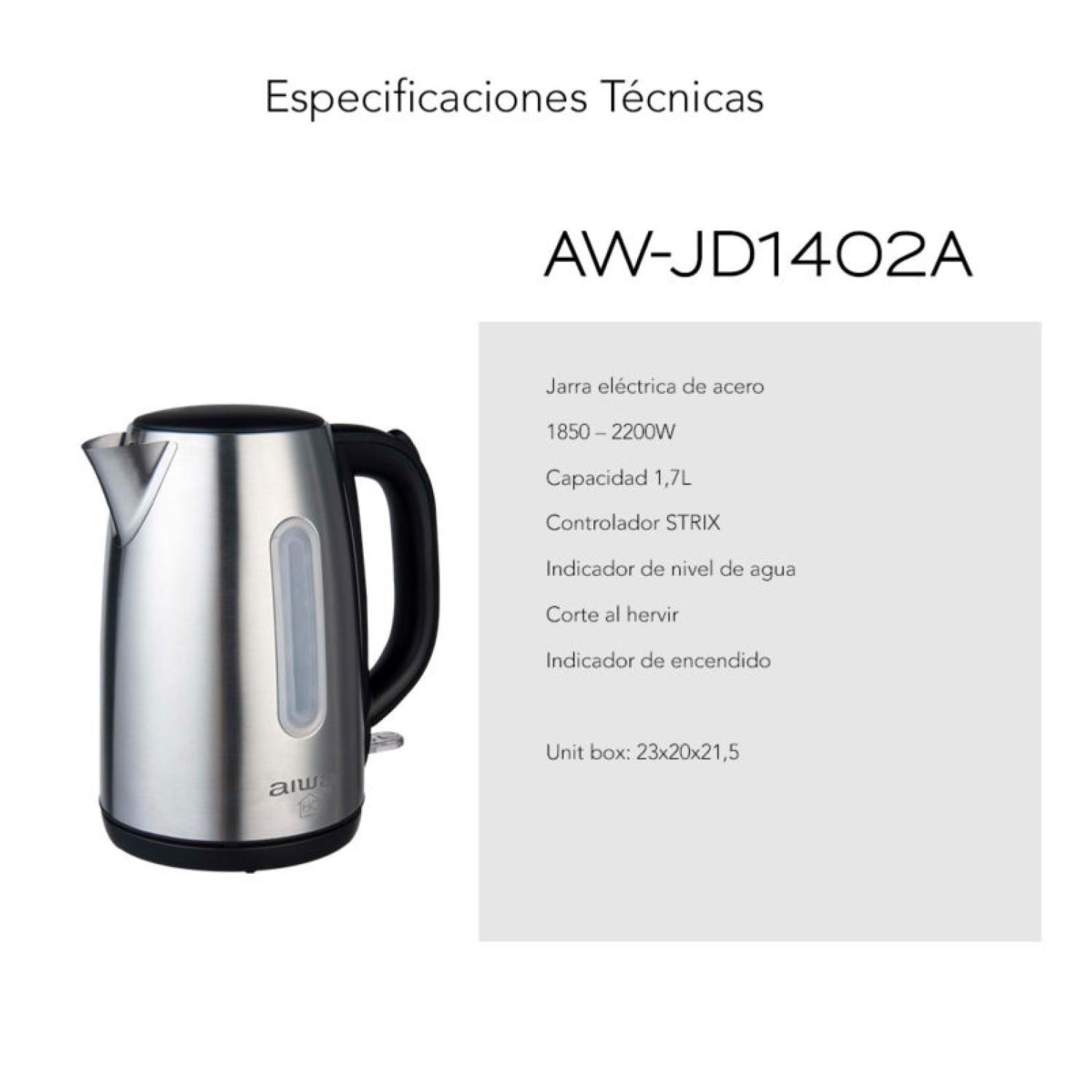 Hervidor Electrico 1700ml 2200W Acero Inoxidable AWJD1402A Aiwa-2