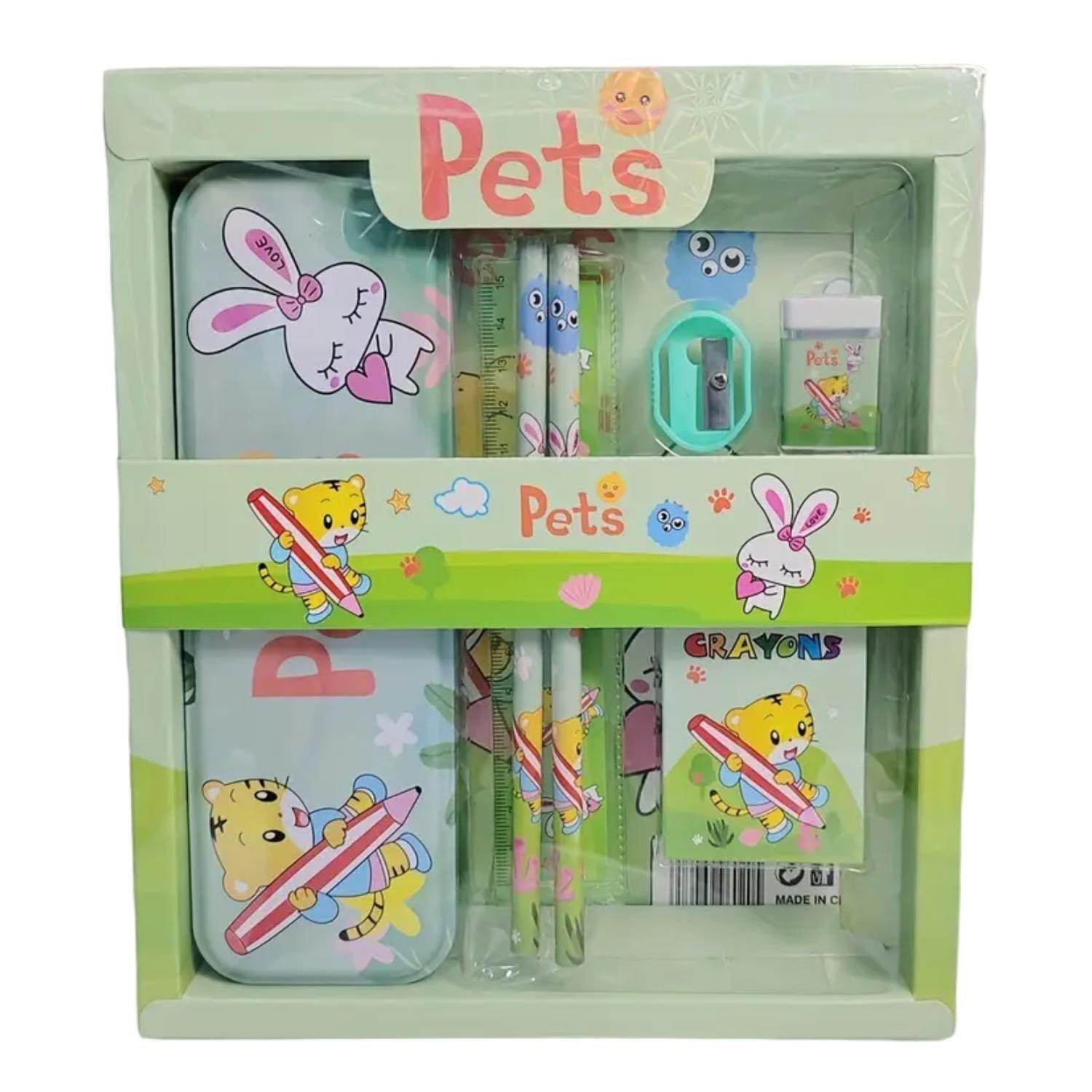 Set Escolar Coquette Lapices Cuaderno Borrador Verde Infantil-0