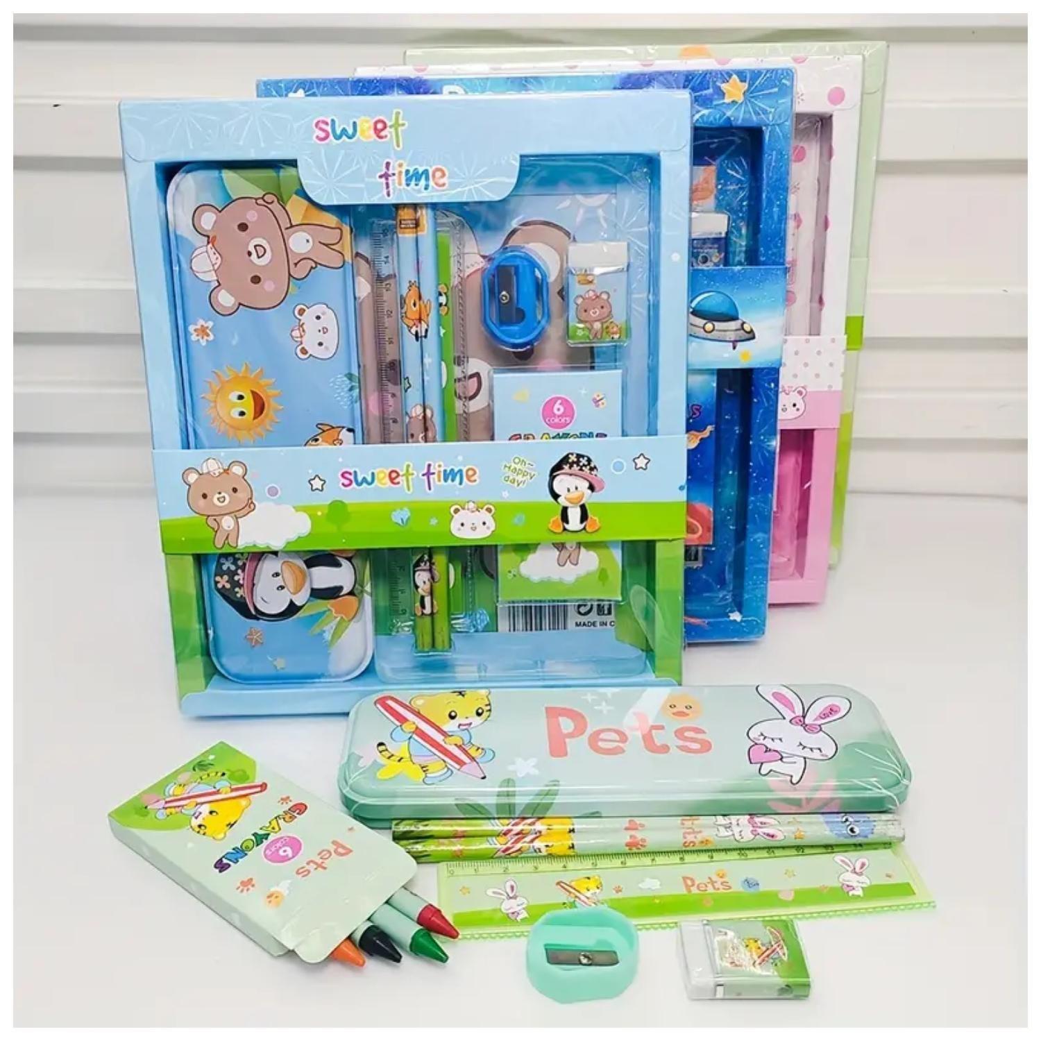 Set Escolar Coquette Lapices Cuaderno Borrador Verde Infantil-1