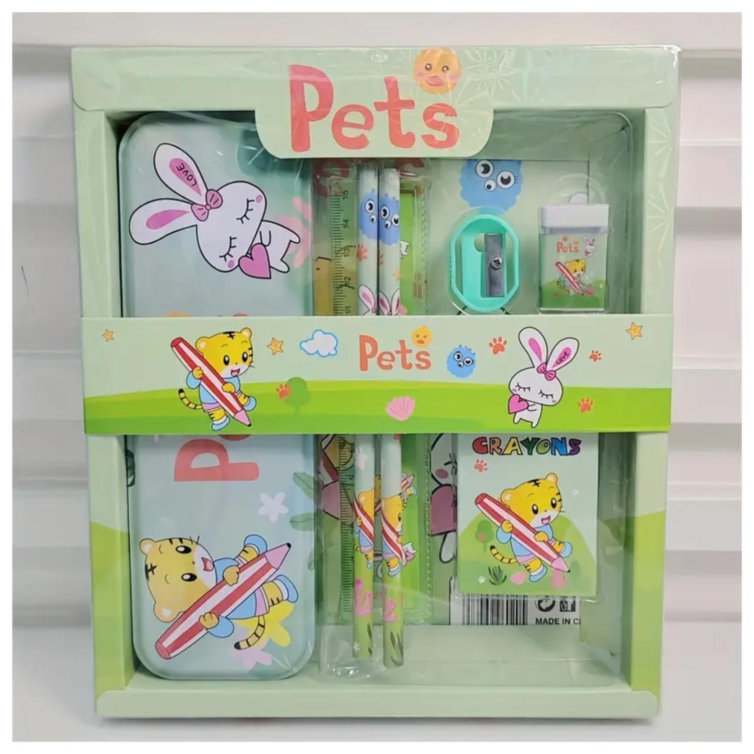 Set Escolar Coquette Lapices Cuaderno Borrador Verde Infantil-2