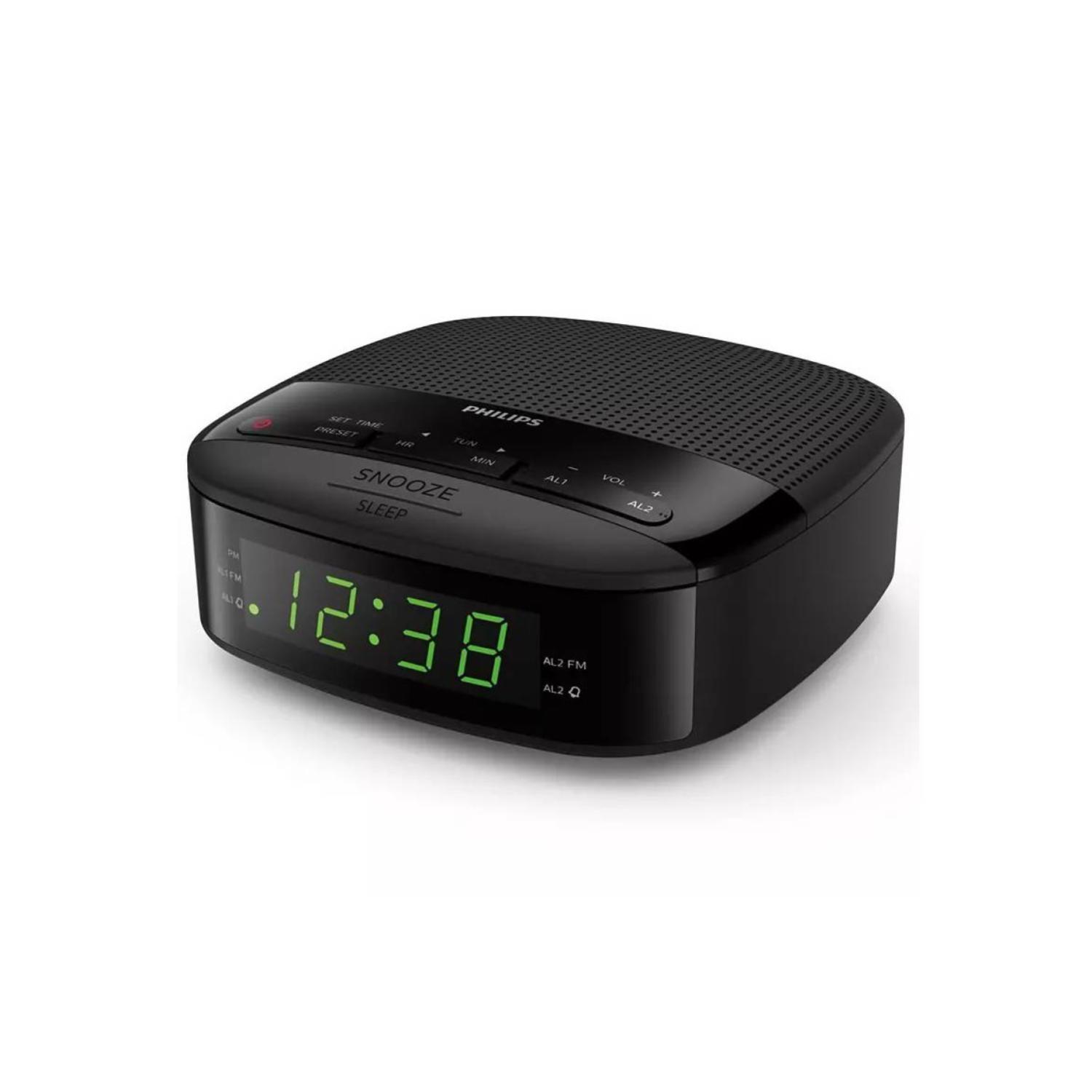 Radio Reloj Despertador Alarma LED FM Negro TAR320537-1