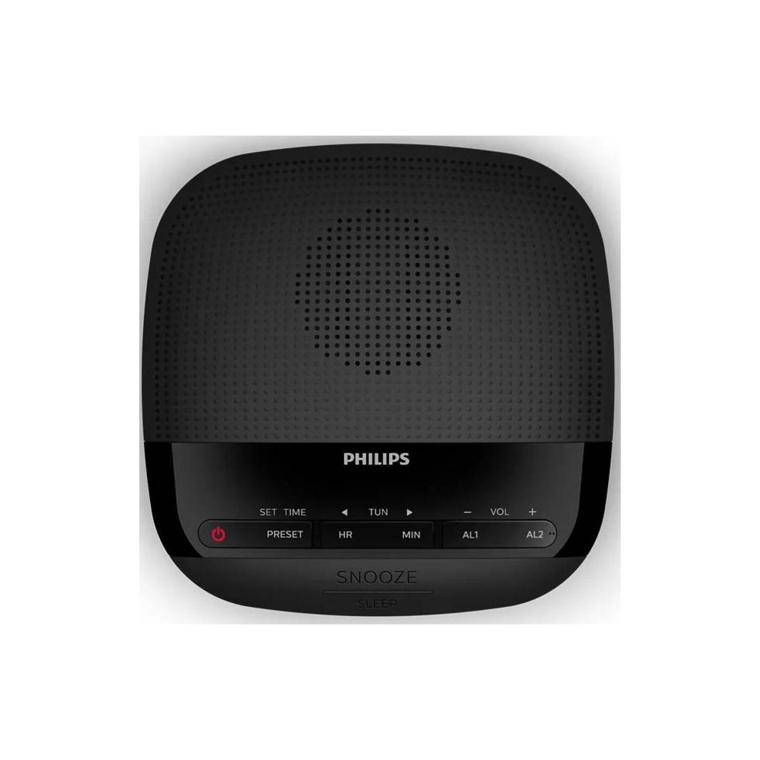Radio Reloj Despertador Alarma LED FM Negro TAR320537-2