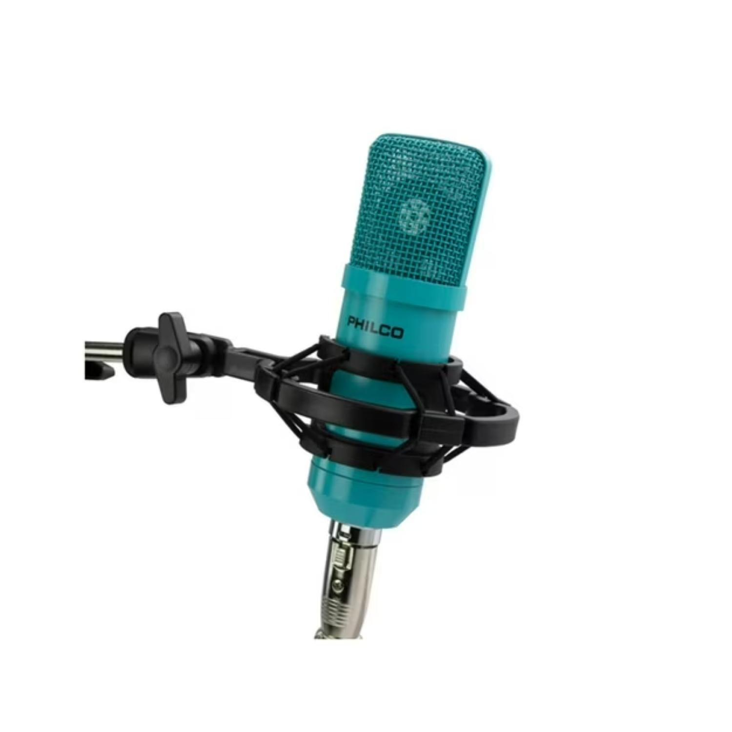 Kit Grabacion Estudio Microfono 4 En 1 Turquesa KIT68-0