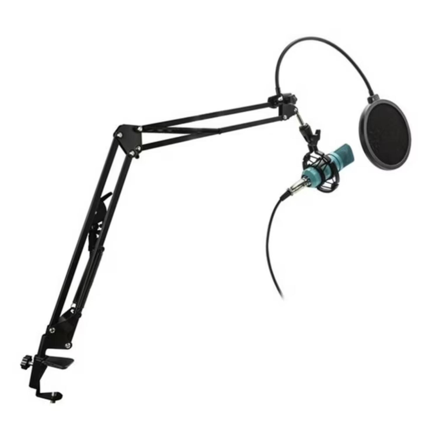 Kit Grabacion Estudio Microfono 4 En 1 Turquesa KIT68-2