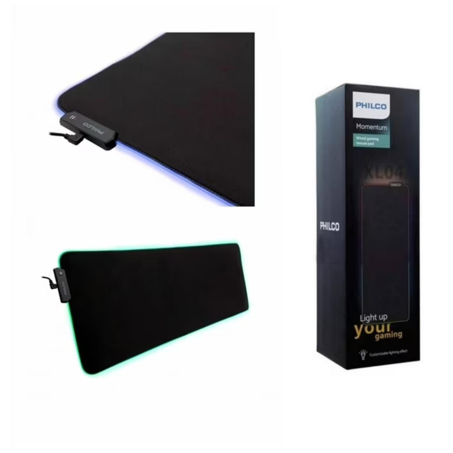 MousePad Gamer XL 800x300x4mm RGB Negro SPL7104-4