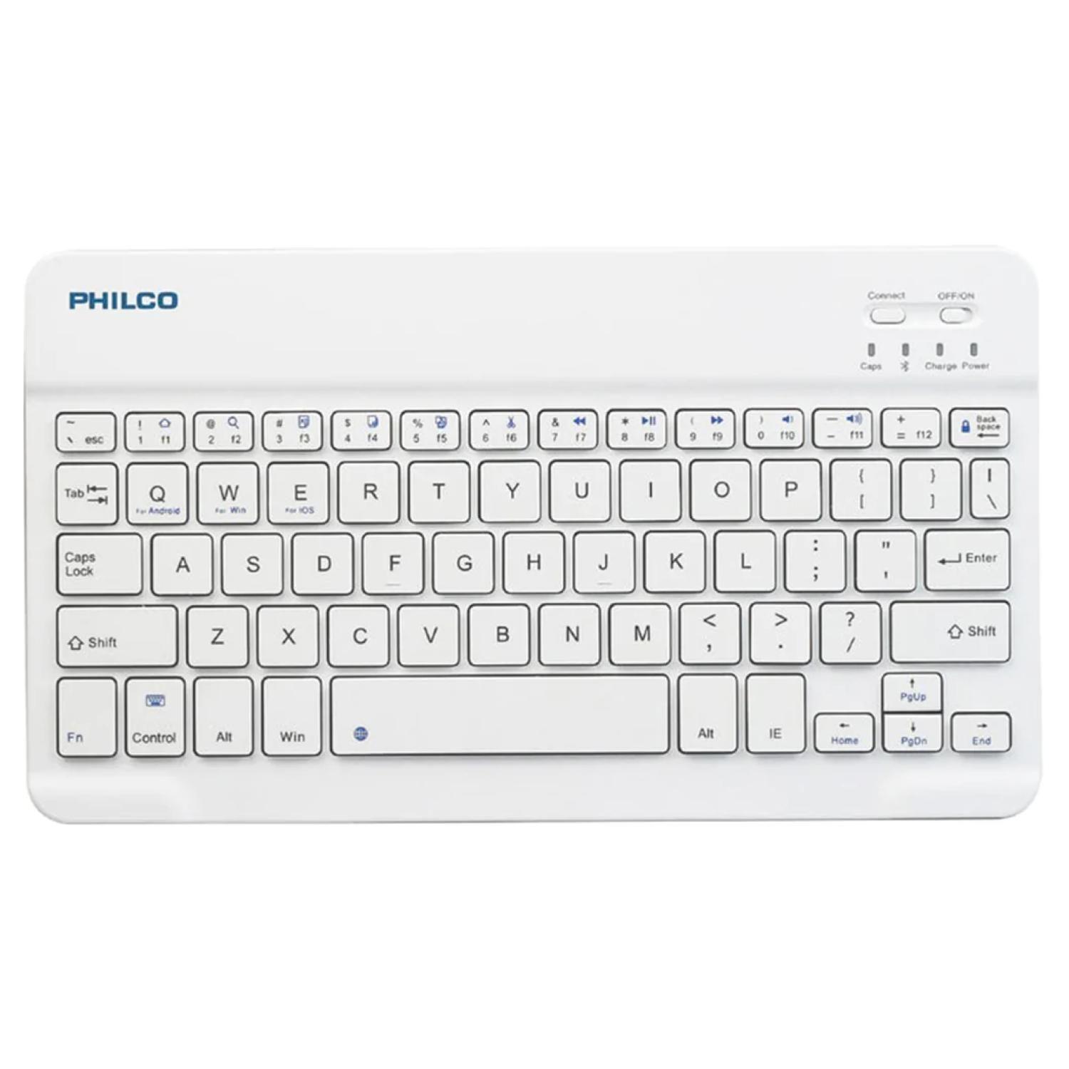 Mini Teclado Inalambrico Bluetooth Blanco B-1001 Philco-0