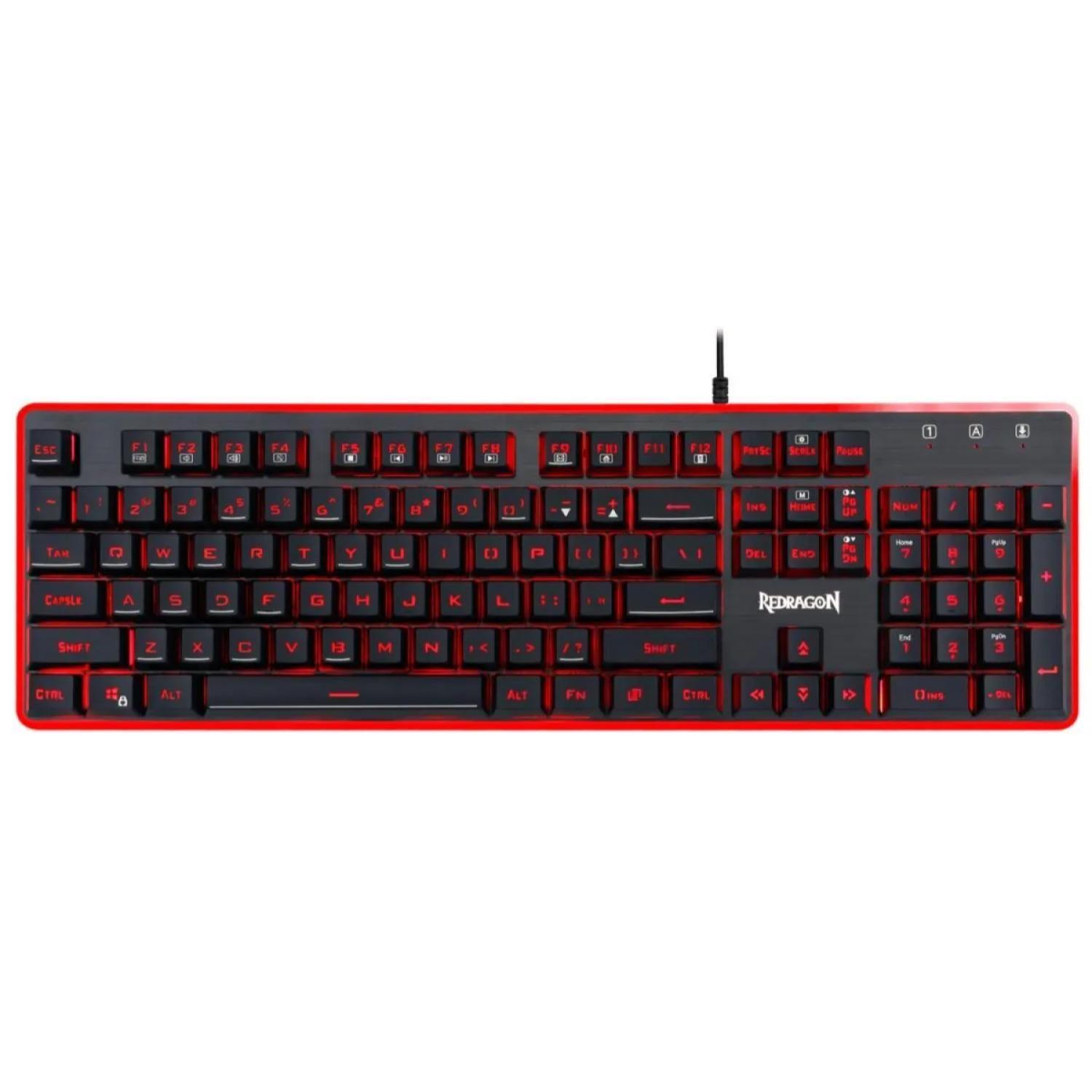 Teclado Gamer USB 7 Colores Negro Dyaus Redragon-0