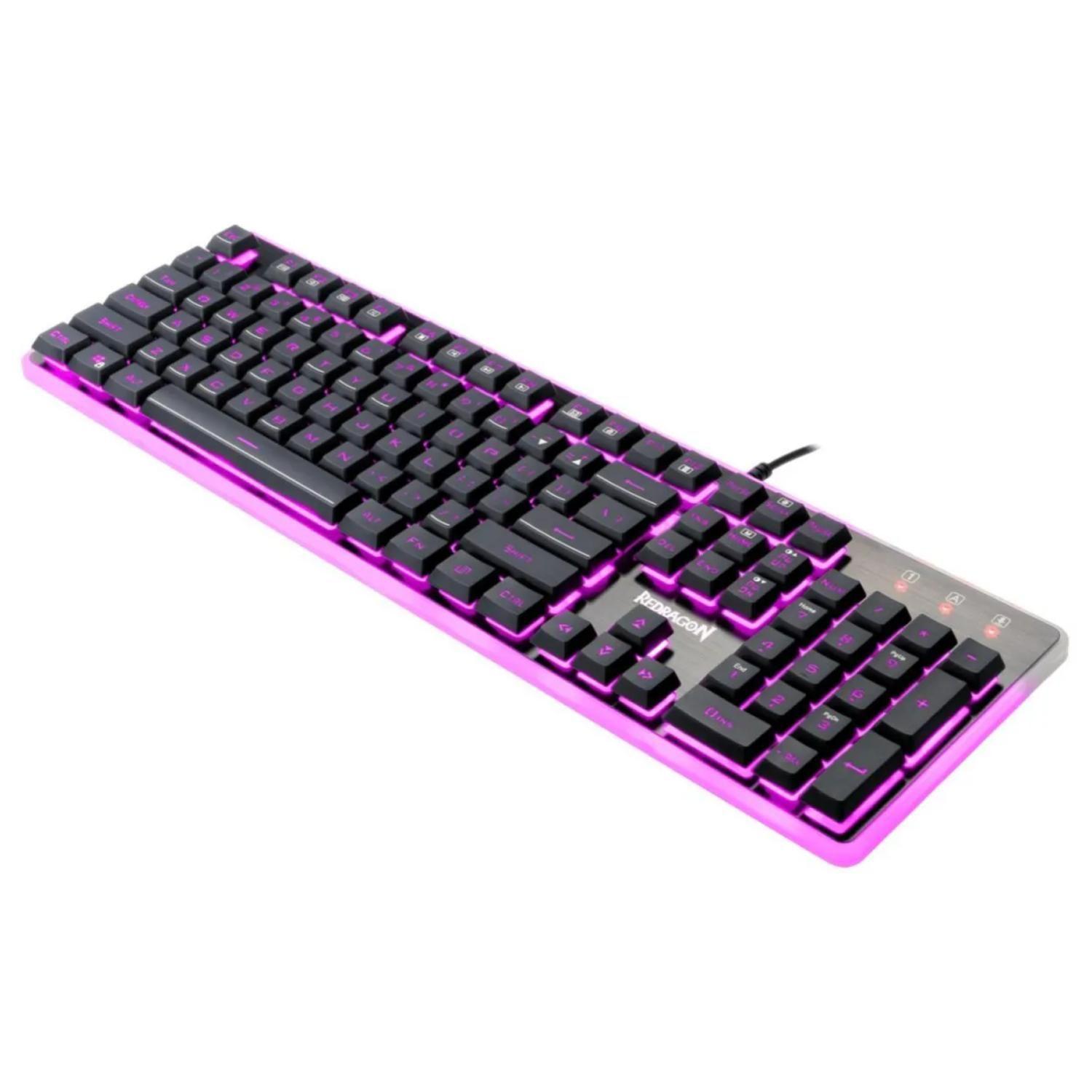 Teclado Gamer USB 7 Colores Negro Dyaus Redragon-2