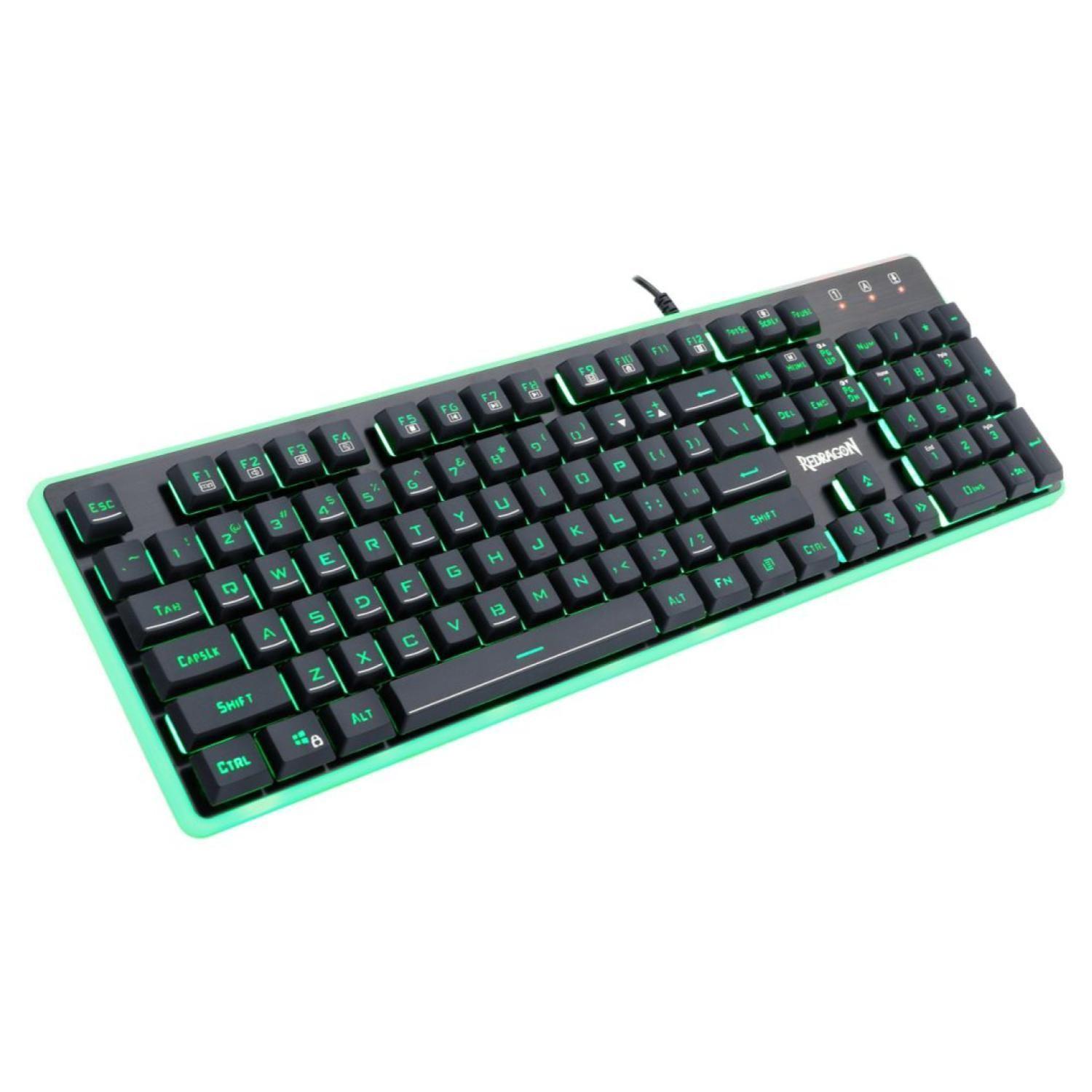 Teclado Gamer USB 7 Colores Negro Dyaus Redragon-1