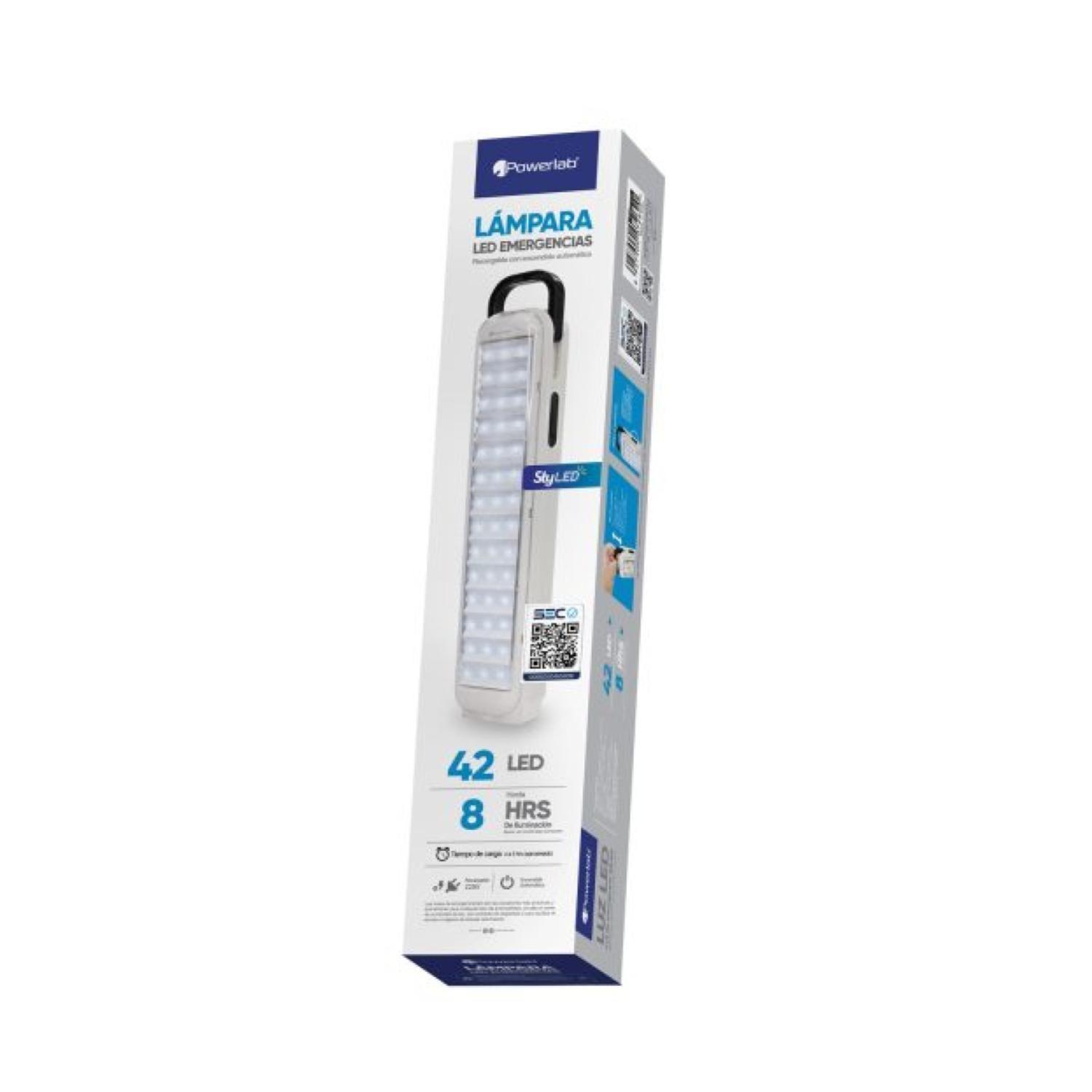 Lampara De Emergencia 42LED 180lm 5W Blanco 7262 Powerlab-3