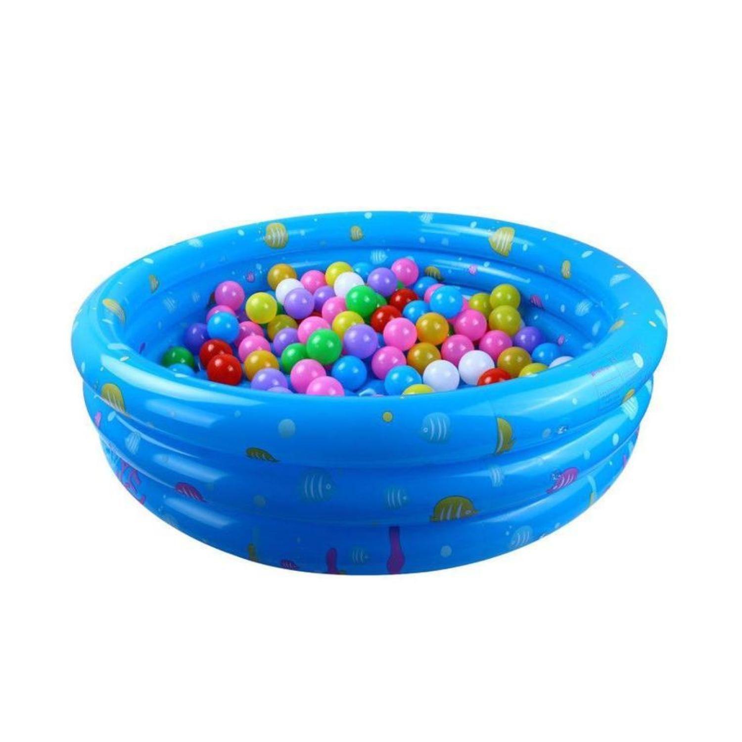 Piscina Inflable Redonda 90cm Con 100 Pelotas De Colores-0