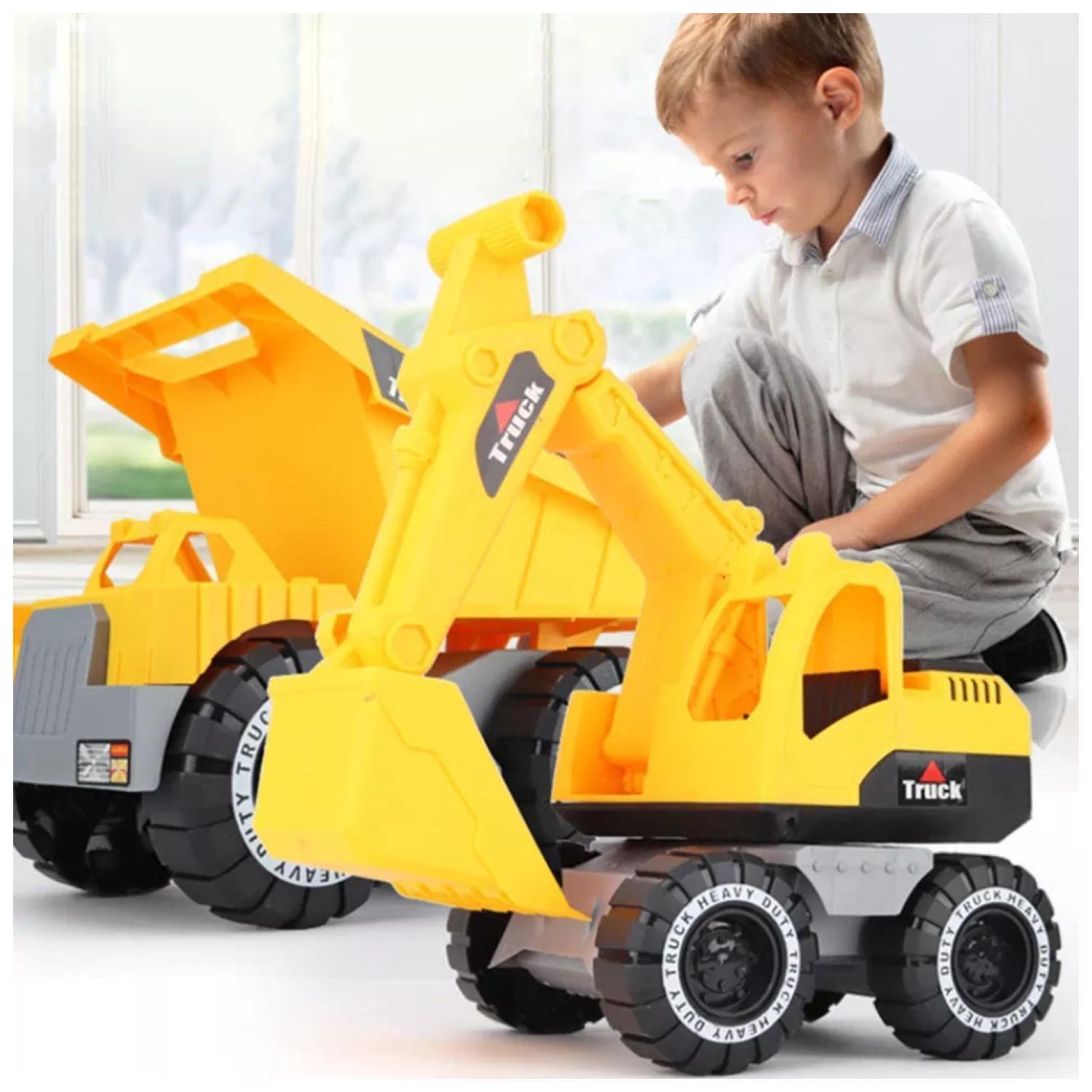 Juguete Excavadora De Ingenieria Amarillo-4