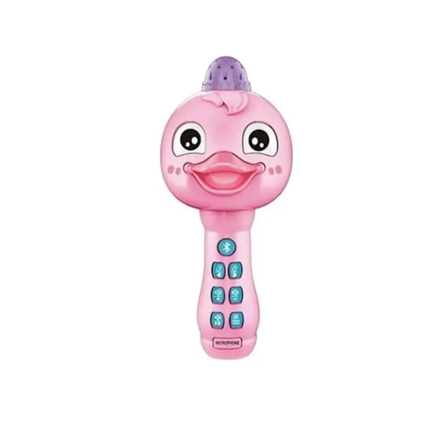 Juguete Microfono Karaoke Bluetooth Canciones Rosado Infantil-0