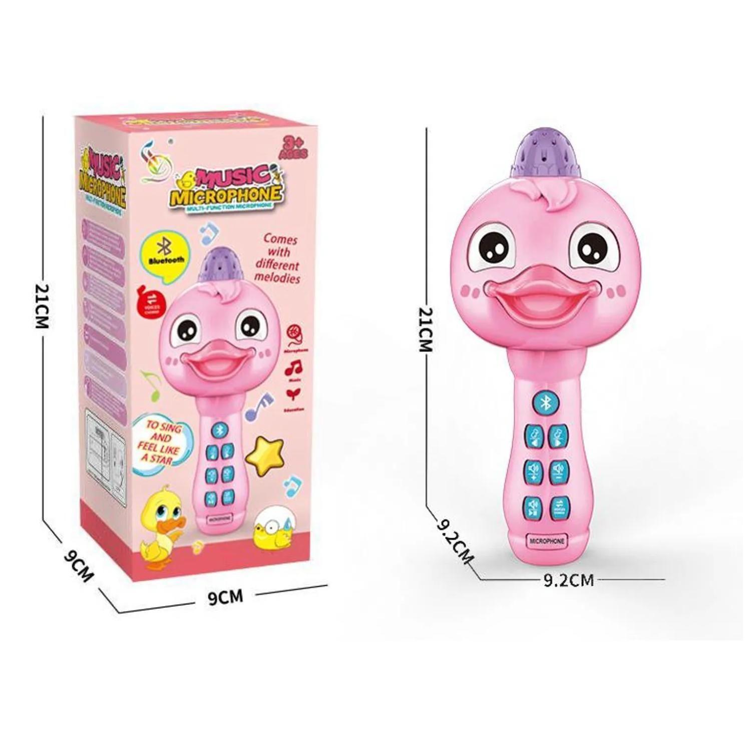 Juguete Microfono Karaoke Bluetooth Canciones Rosado Infantil-1