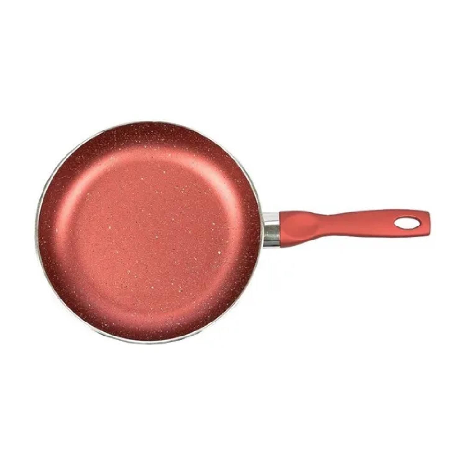 Sarten De Cocina Antiadherente 28cm Rojo Mango De Silicona-0