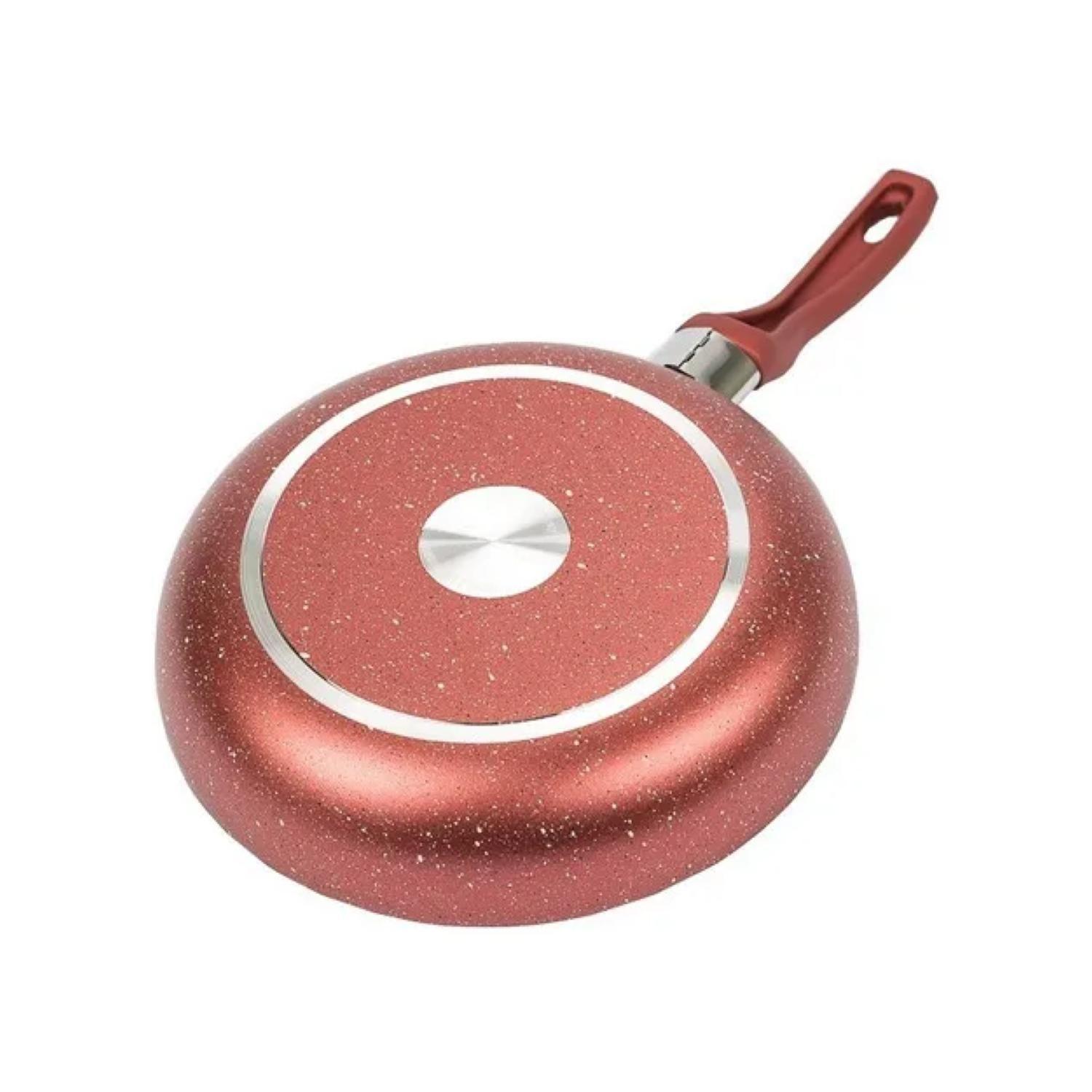 Sarten De Cocina Antiadherente 28cm Rojo Mango De Silicona-1
