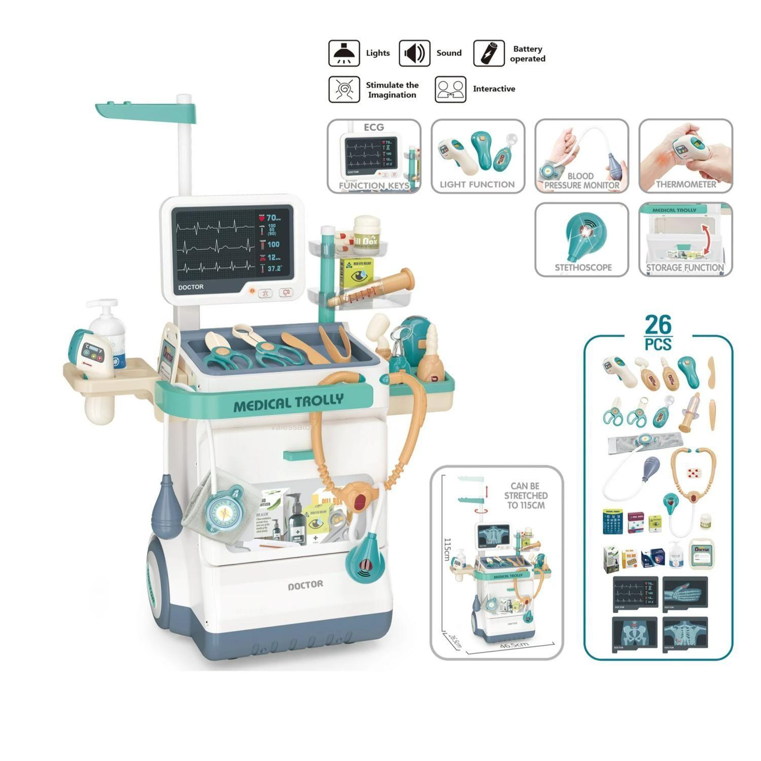 Juguete Kit Medico Mesa Con 26 Accesorios-5