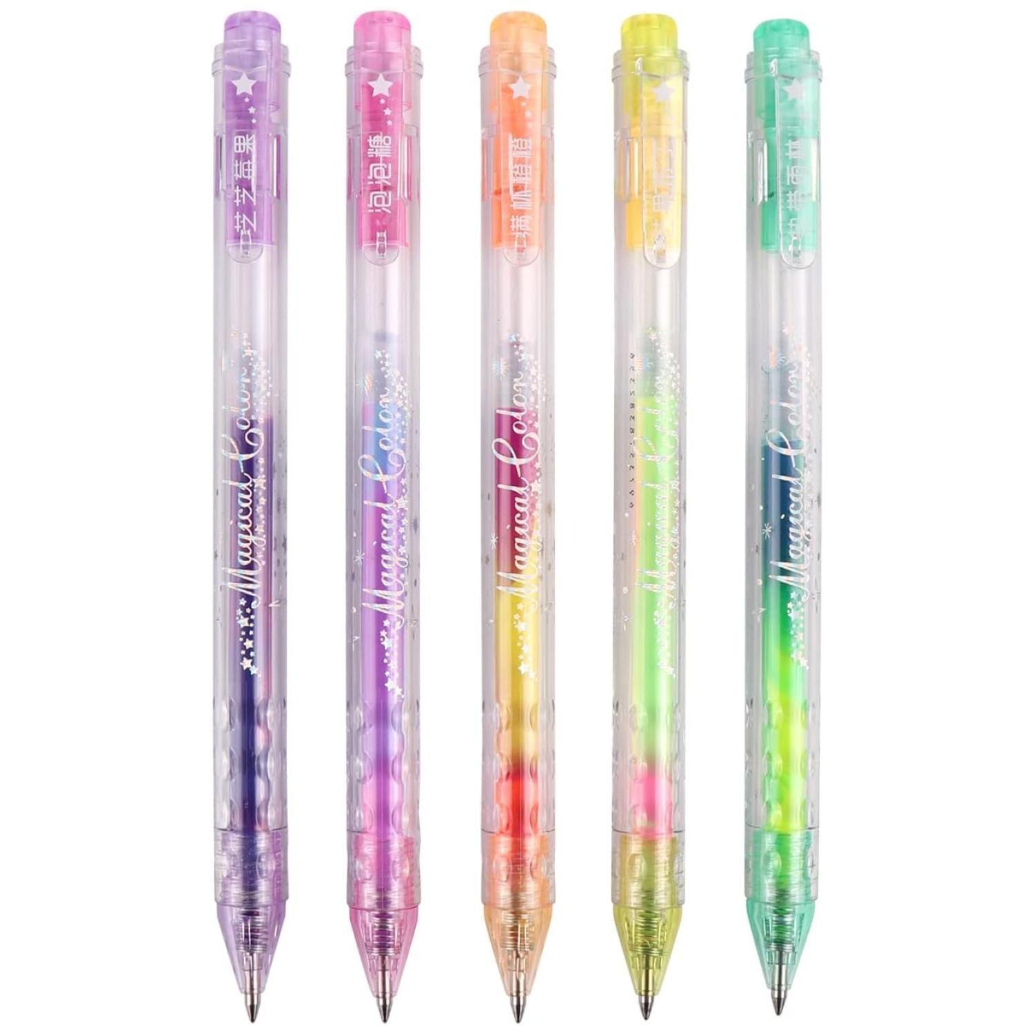 Set 5 Lapices Boligrafos De Gel Arcoiris Fantasia-2