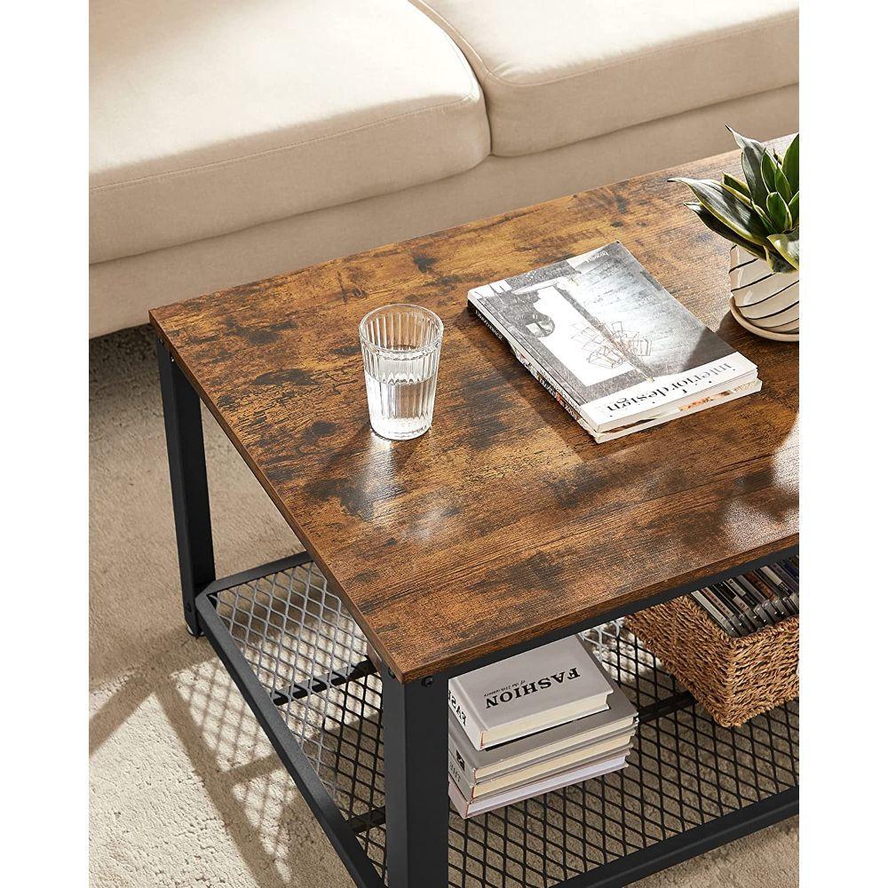 Mesa De Centro Rectangular Estilo Industrial Lagan Madera-2