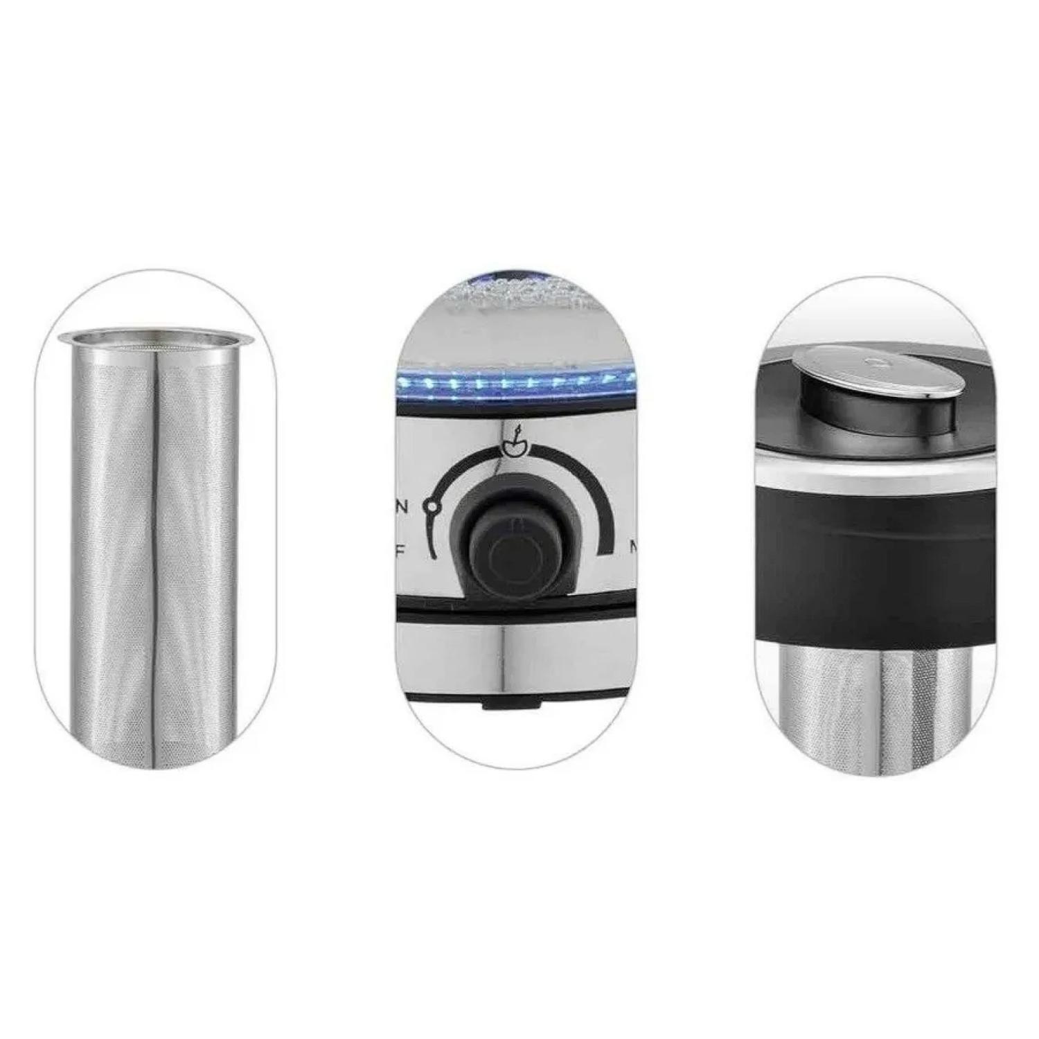 Hervidor Electrico 1800ml Vidrio 1200W TF PE800 Telefunken-2