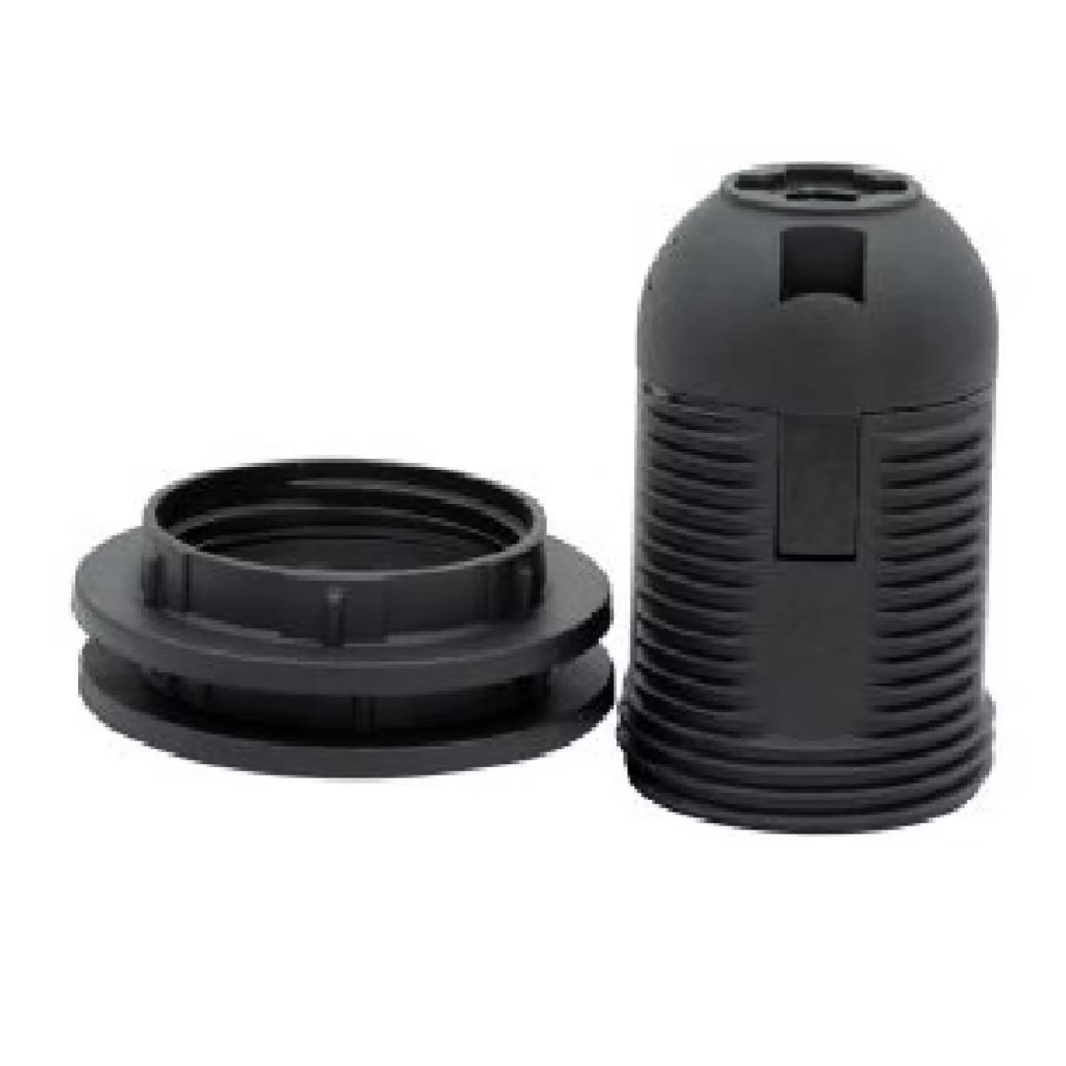 Porta Lamparas E27 Con Rosca 250V 10A Negro Philco-0