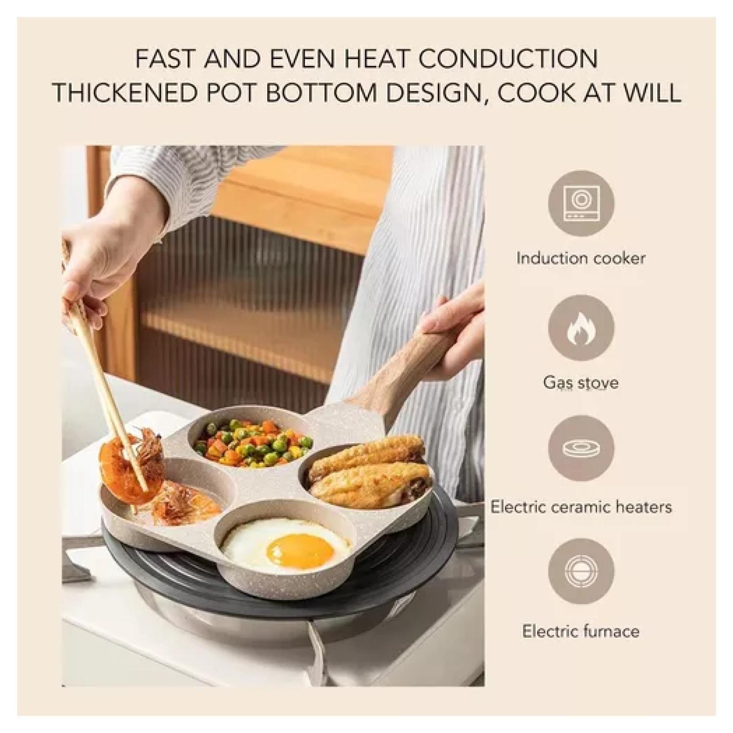 Sarten Antiadherente 4 Secciones Multiusos Blanco-5