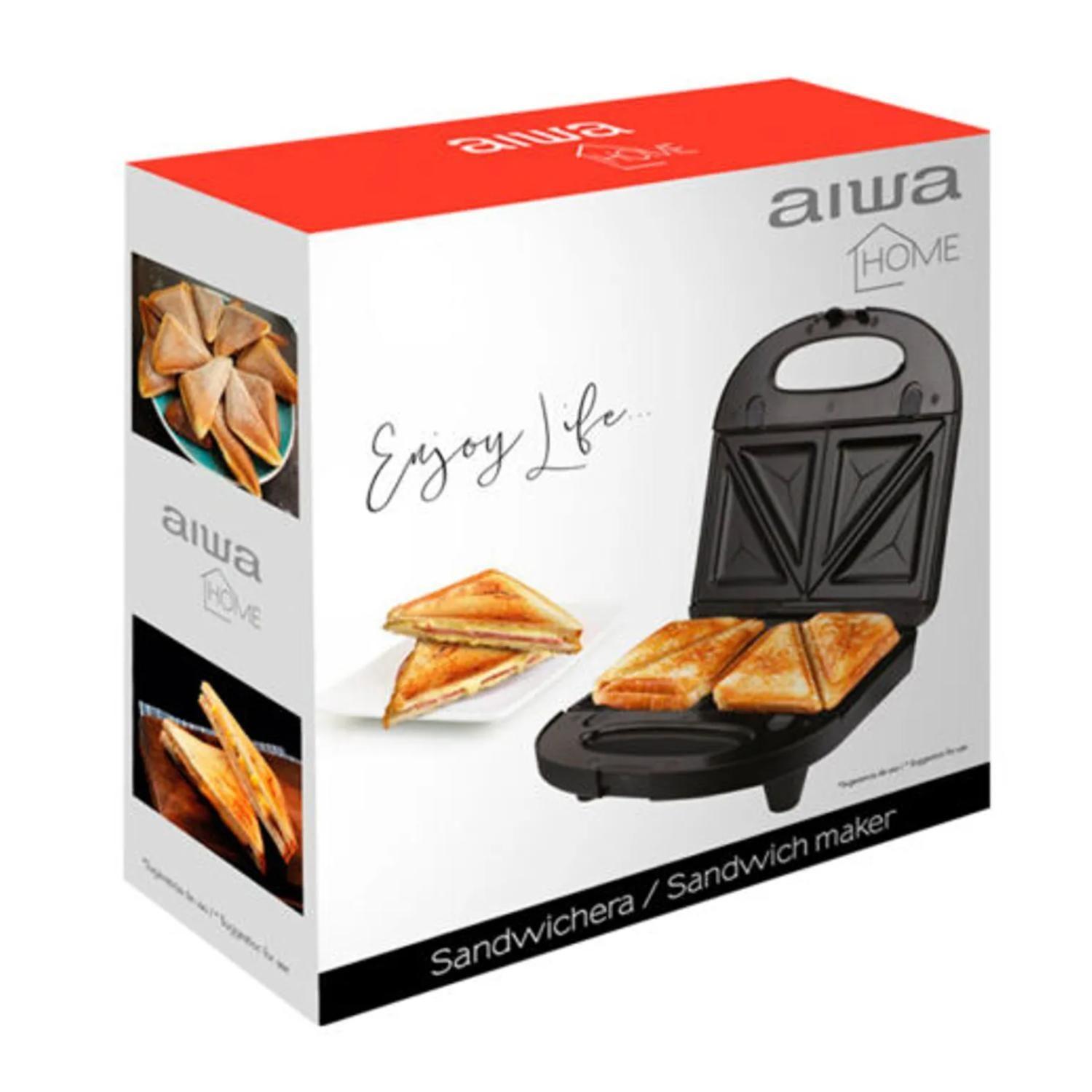 Sandwichera Electrica 700W 2 Panes Negro AW-SD5000 Aiwa-3
