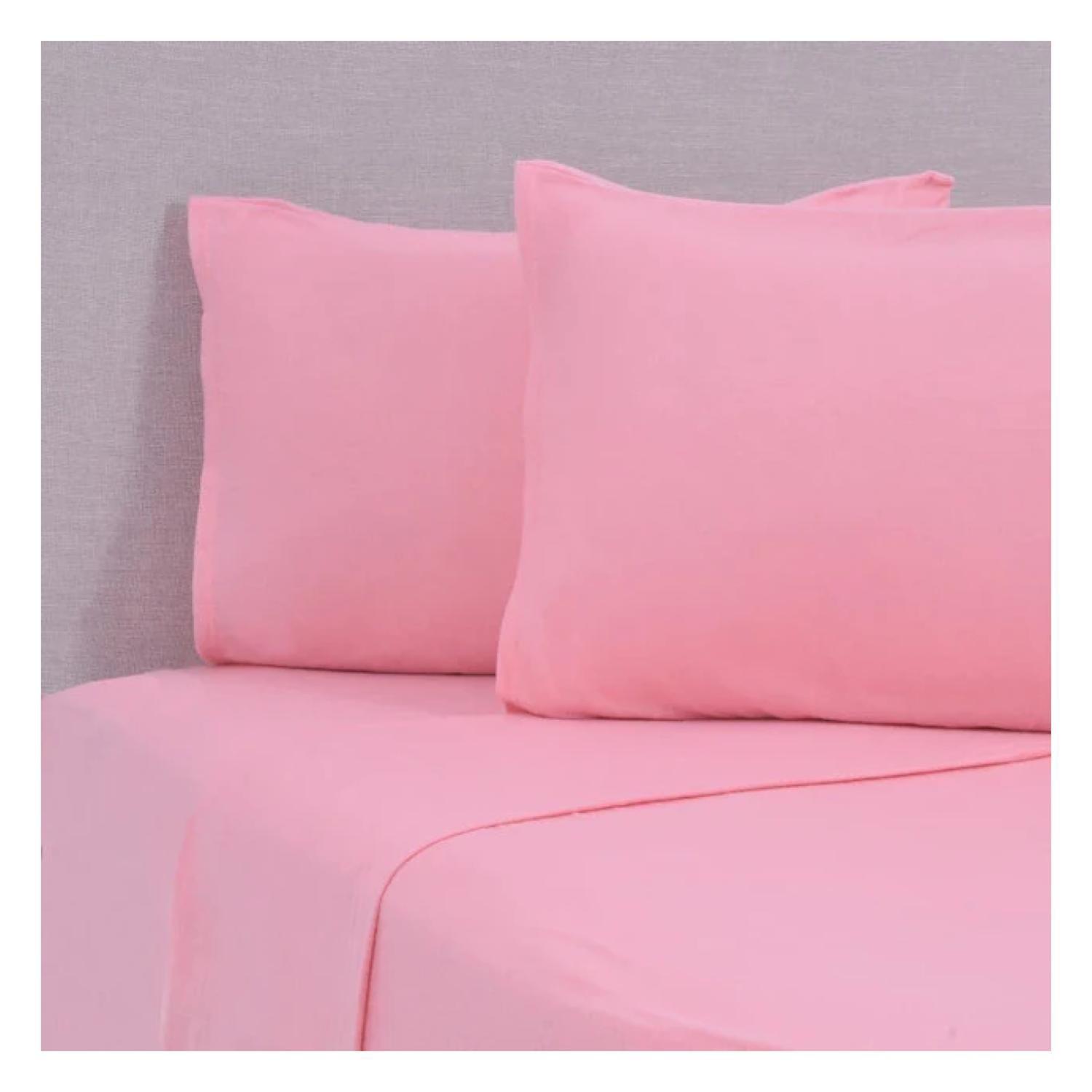 Juego De Sabanas De Polar 2 Plazas 240x210cm Rosado Mashini-1