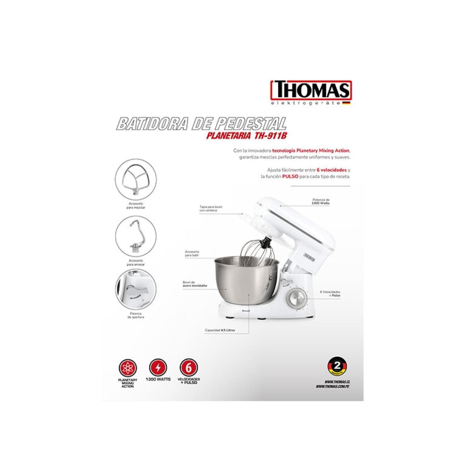 Batidora Pedestal Planetaria 4L 1300W 6Vel TH-911B Thomas-6