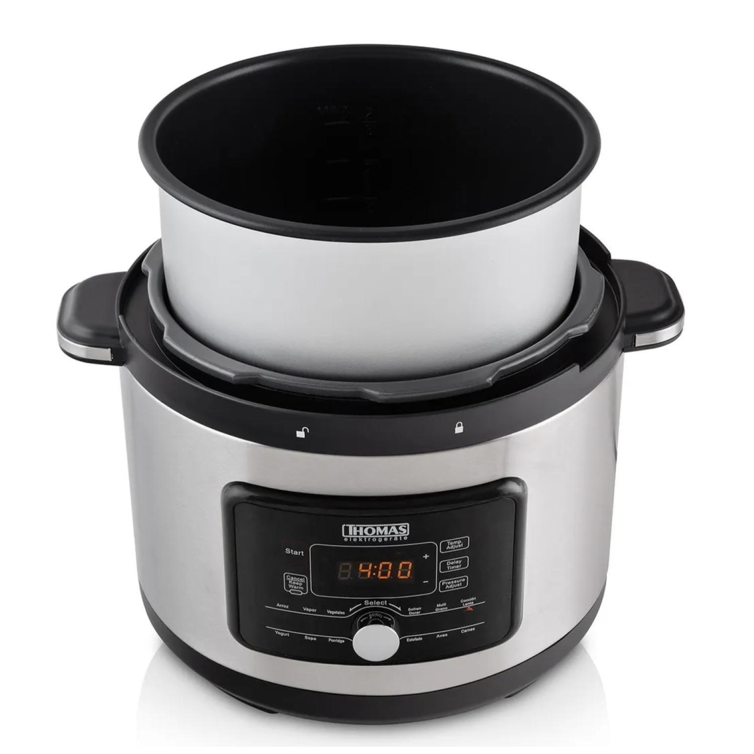 Olla A Presion Slow Cook Digital 5L 900W Acero TH-40PC Thomas-4