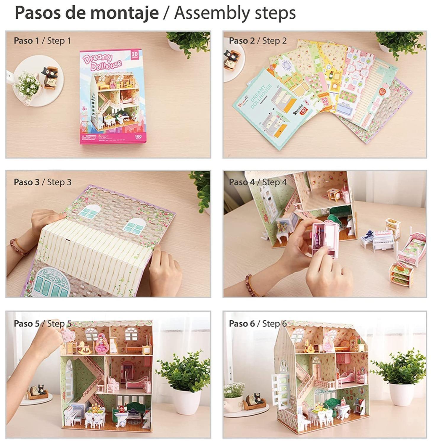 Juguete Casa De Muñecas Armable Puzzle 3D 160 Piezas-2