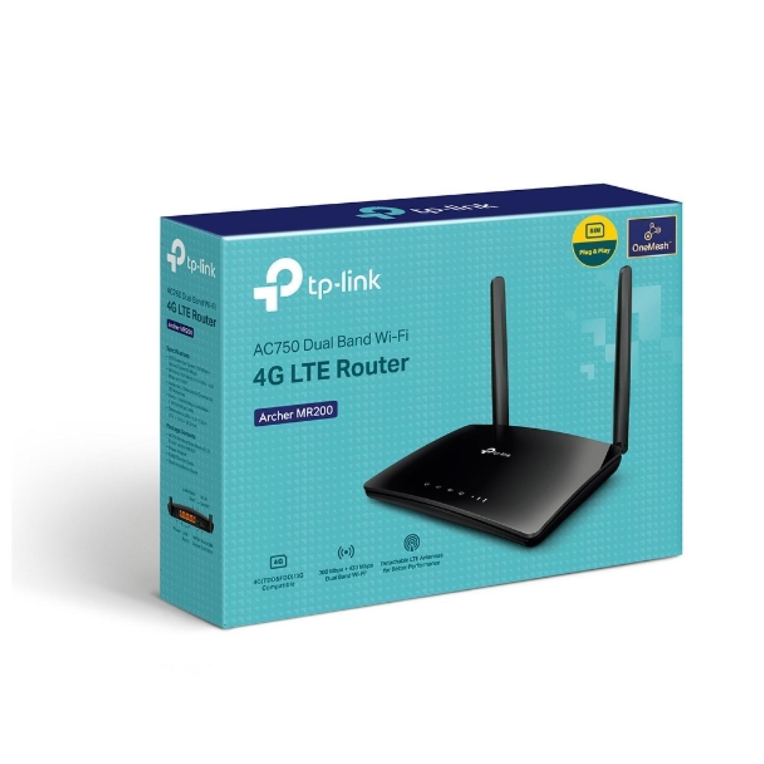 Router WiFi Doble Banda 4G LTE Archer MR200 AC750-3