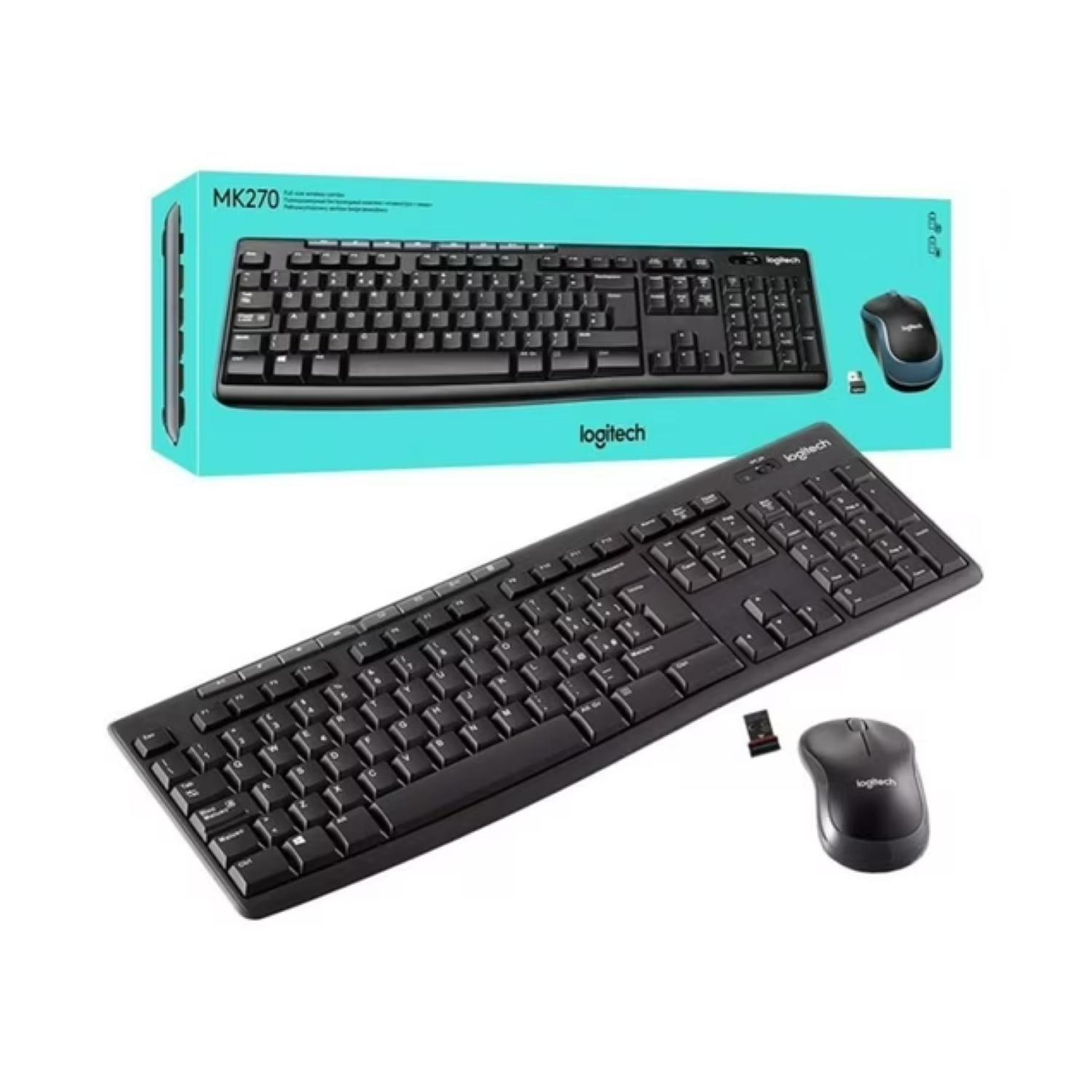Kit Teclado Y Mouse Inalambrico USB Negro MK270-6