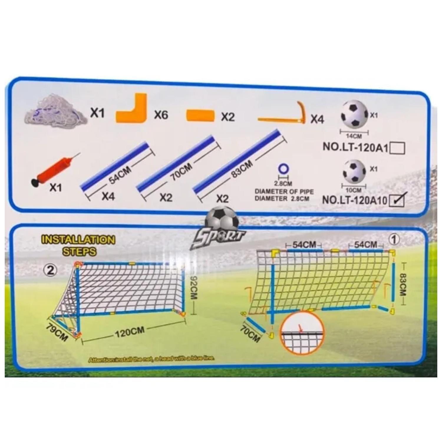 Juguete Arco De Futbol Armable Con Red Y Balon Infantil-3