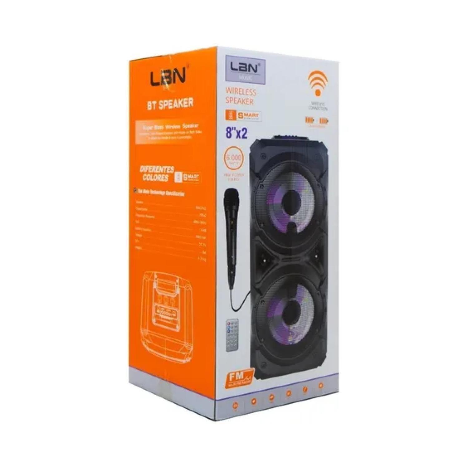 Parlante Bluetooth Karaoke 6000W Portatil Negro Lbsf8 LBN-2
