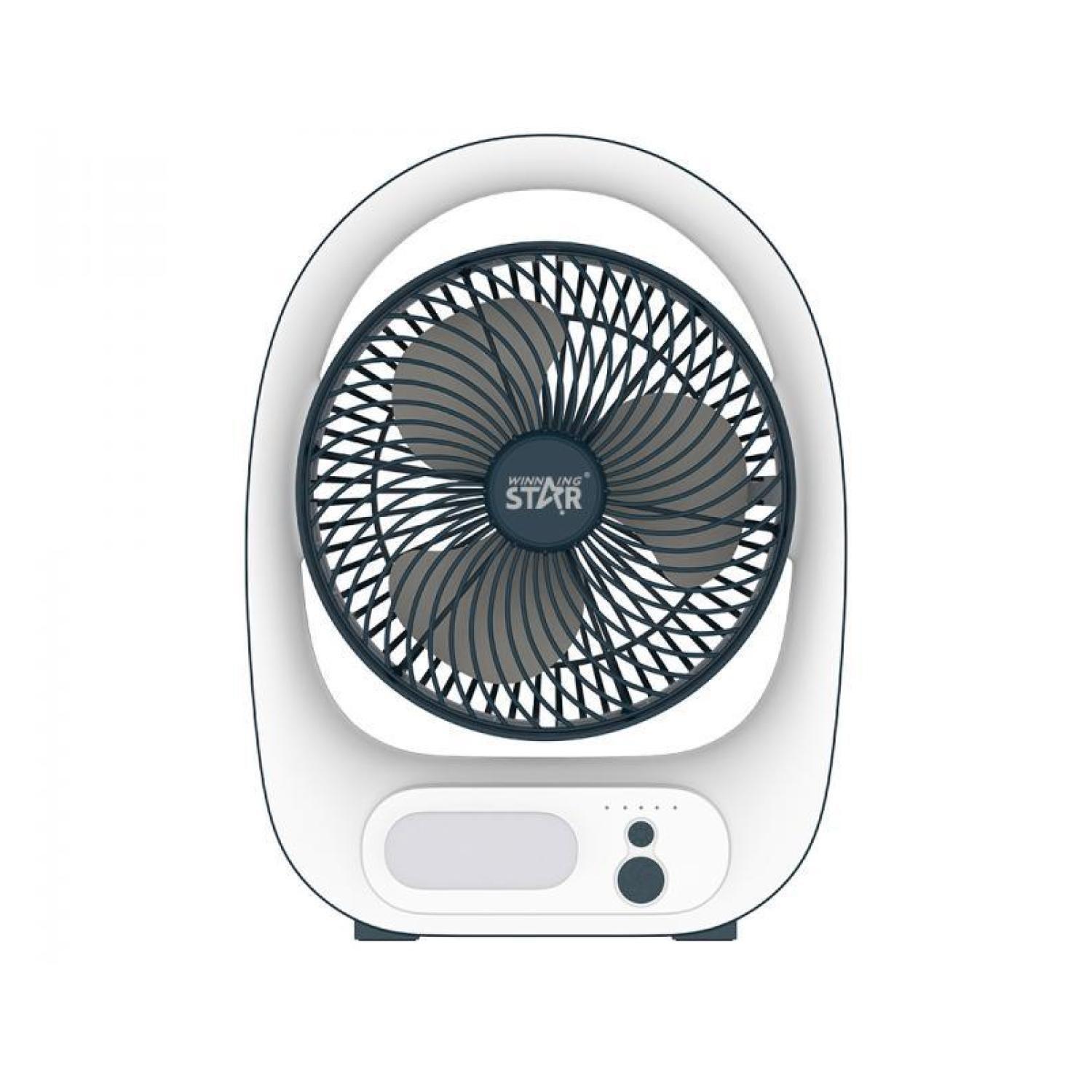 Ventilador De Mesa Recargable Luz LED 6W 30x23cm ST-4054-0