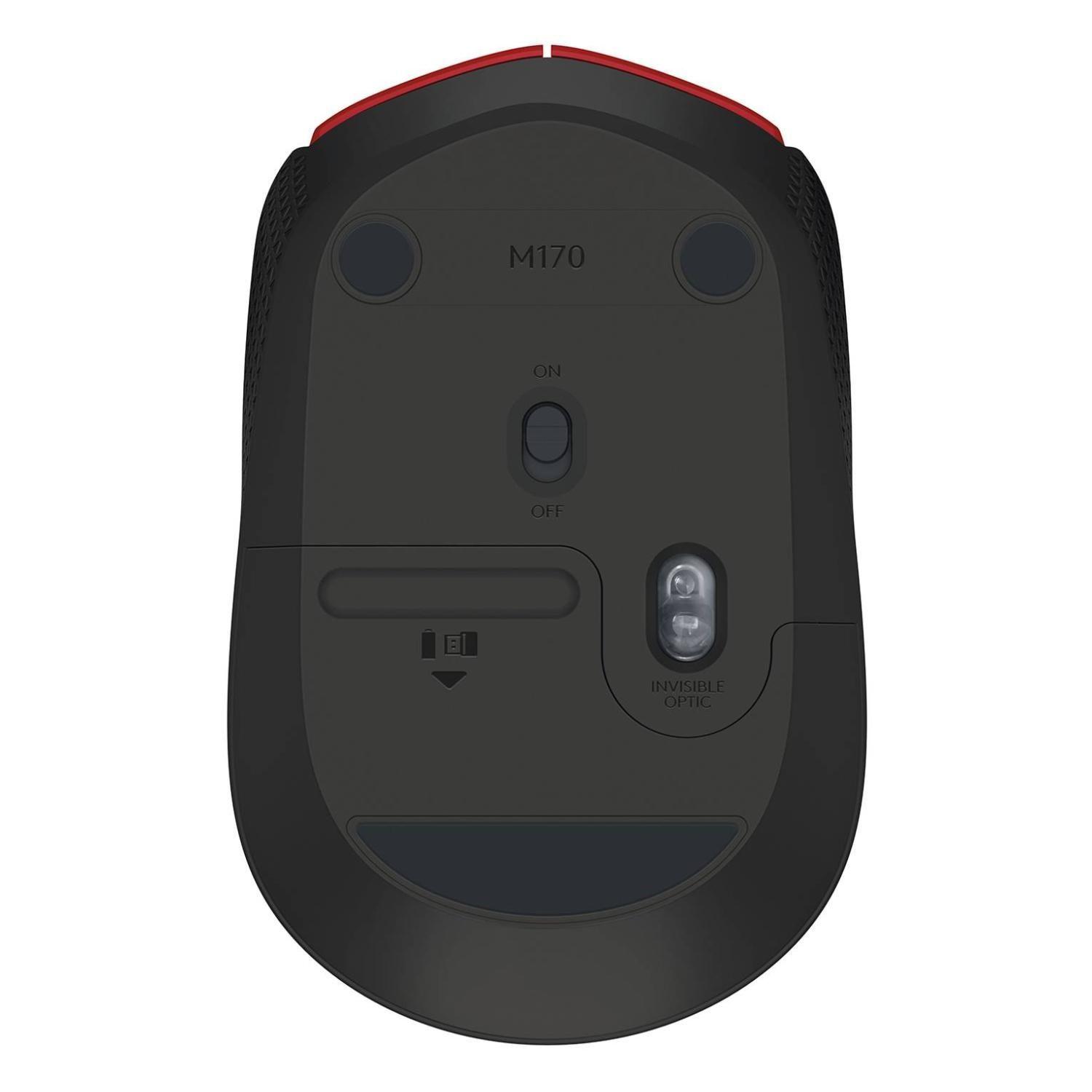 Mouse Inalambrico USB Pequeño Oficina M170 Rojo Logitech-3
