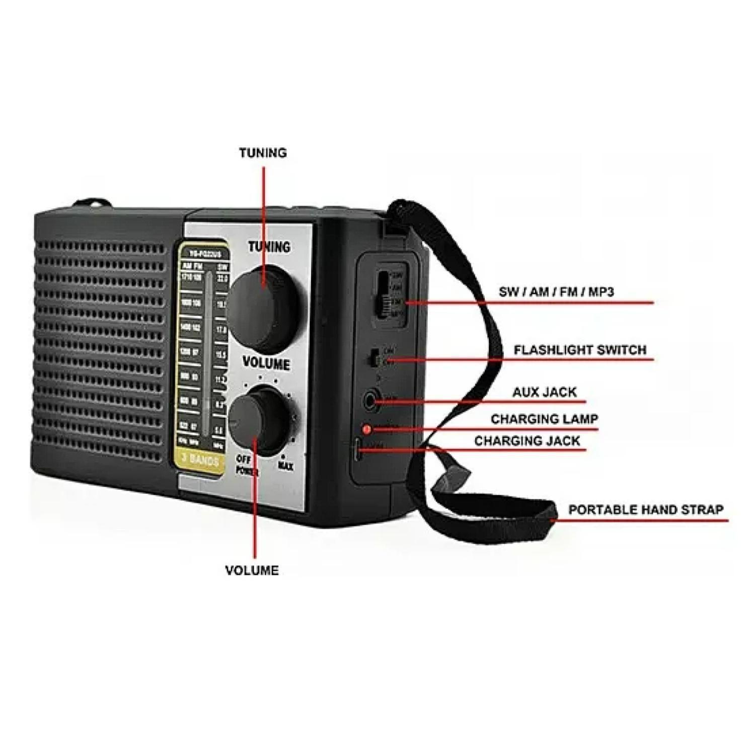 Radio Portatil Recargable Solar LED USB SW AM FM Tecnolab-4