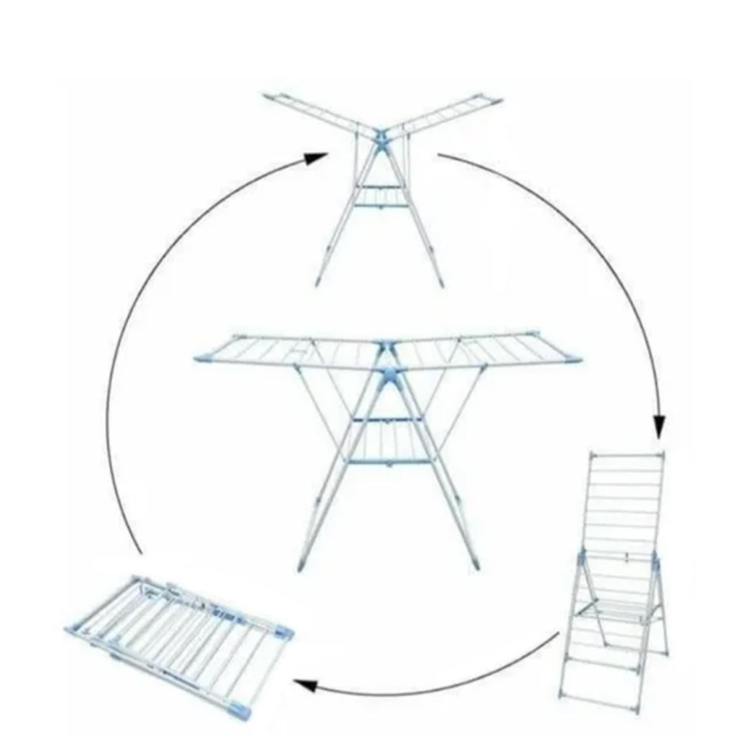 Tendedero De Ropa Plegable 155x61x99Cm celeste-1