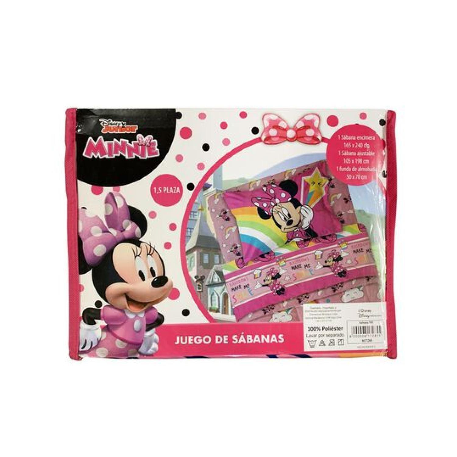 Juego De Sabanas 1.5 Plazas Microfibra Infantil Rosado Minnie Mouse-0