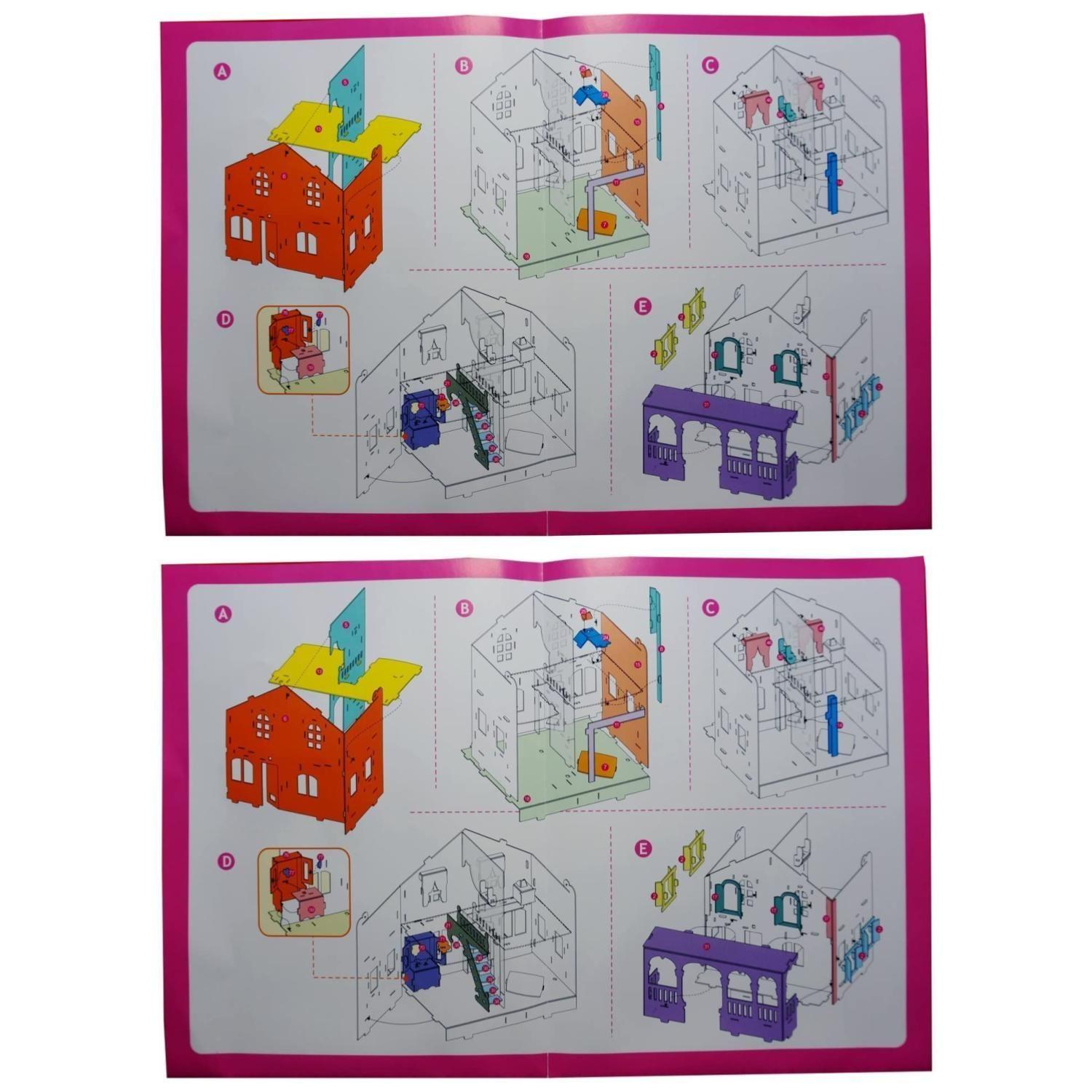 Juguete Casa De Muñecas Armable Puzzle 3D 93 Piezas-2