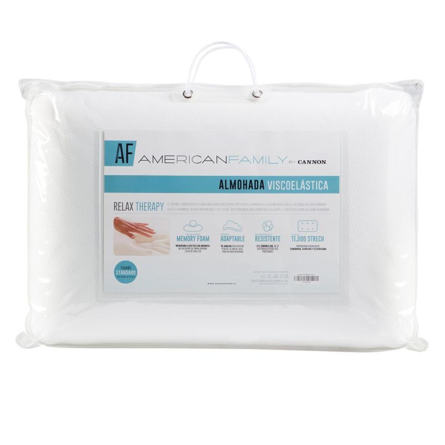 Almohada Viscoelastica 40x60cm Blanco Relax Therapy Cannon-0
